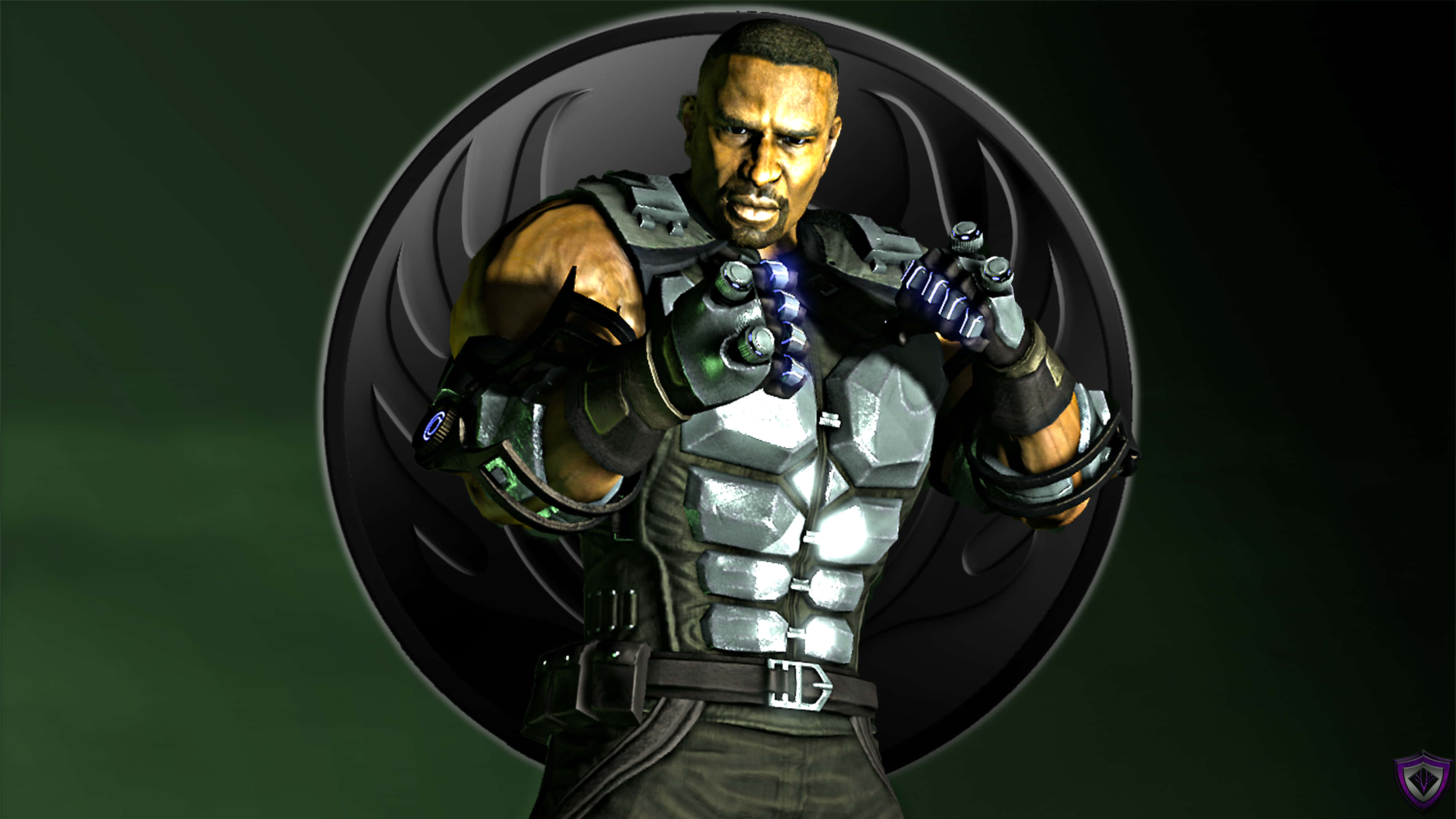 Mortal Kombat Jax, metallic armor, glowing fists, 4K Desktop Wallpaper
