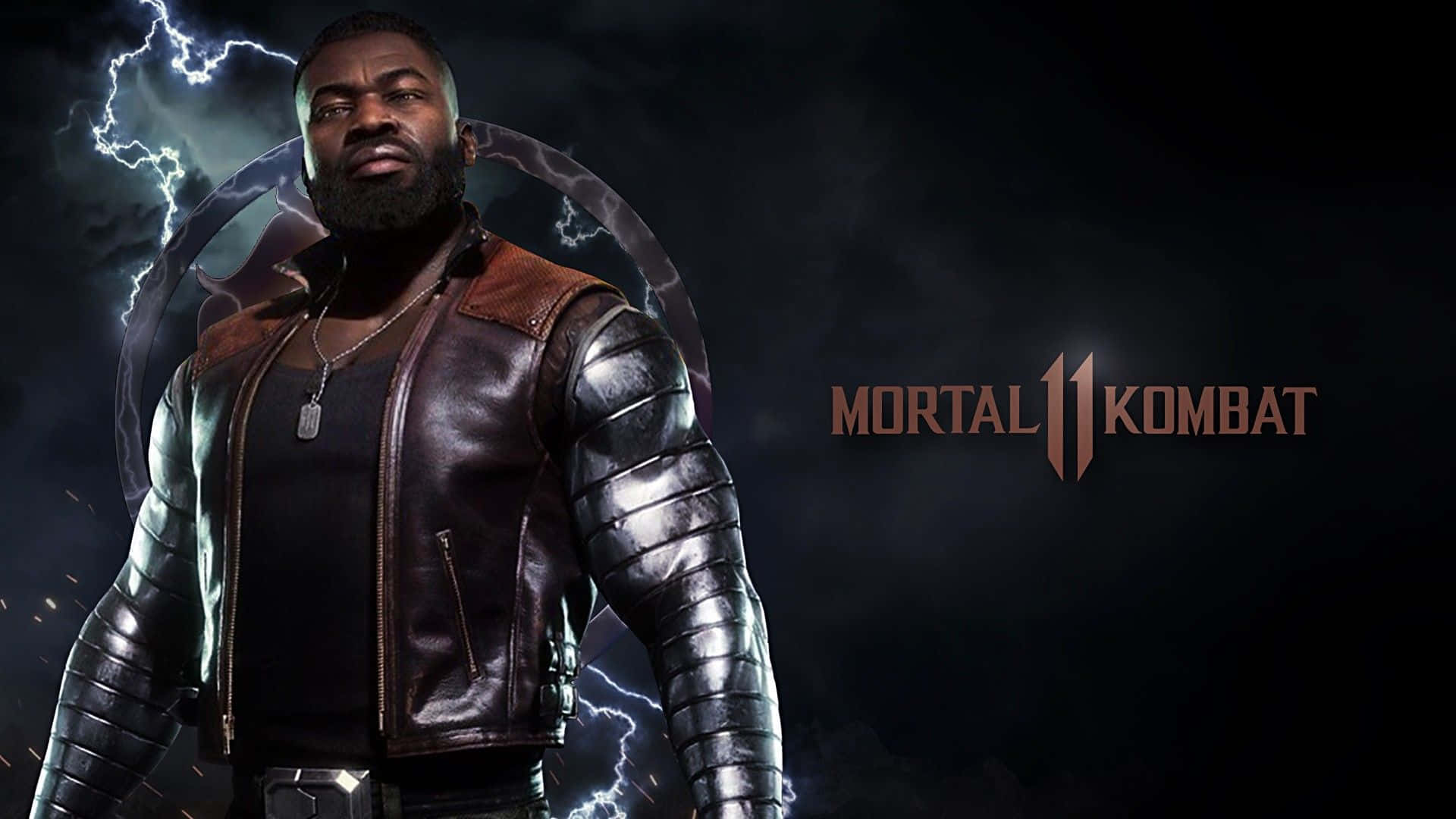 Mortal Kombat Jax, leather and metal armored jacket, stormy backdrop, Full HD Desktop Wallpaper