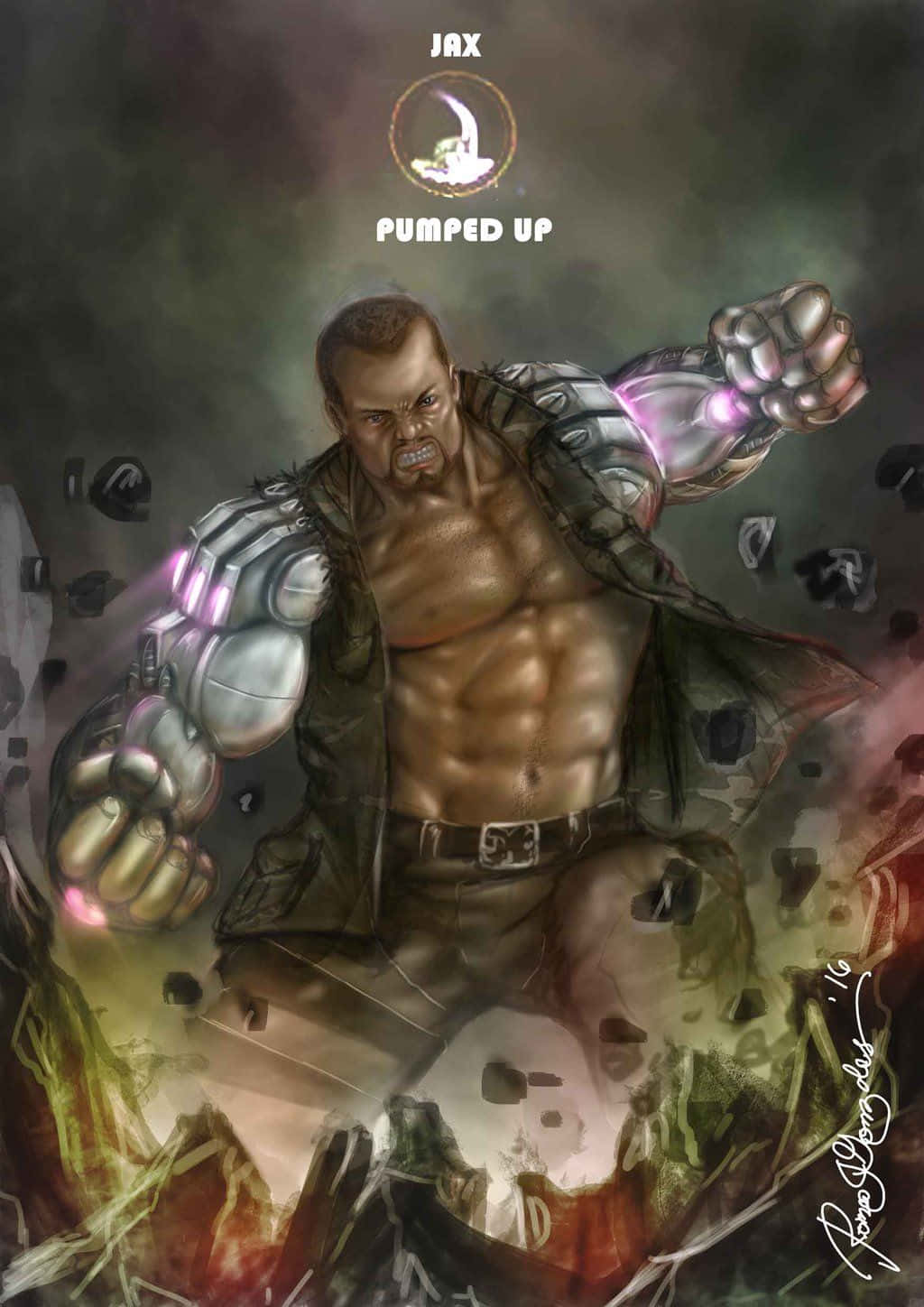 Mortal Kombat, Jax, glowing fists, HD Phone Wallpaper