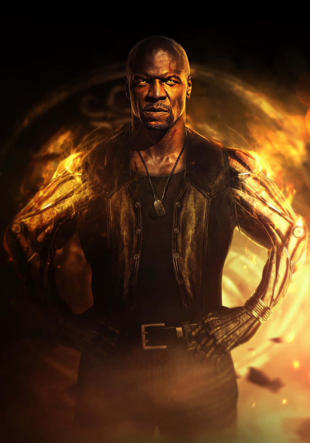 Mortal Kombat, Jax, golden flames, HD Phone Wallpaper