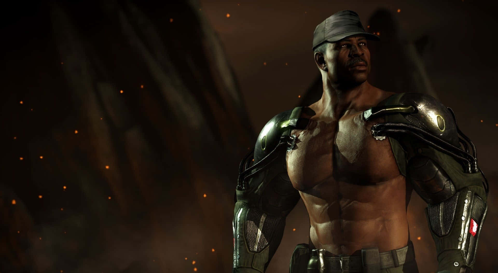 Mortal Kombat Jax, futuristic armor, cap, Full HD Desktop Wallpaper