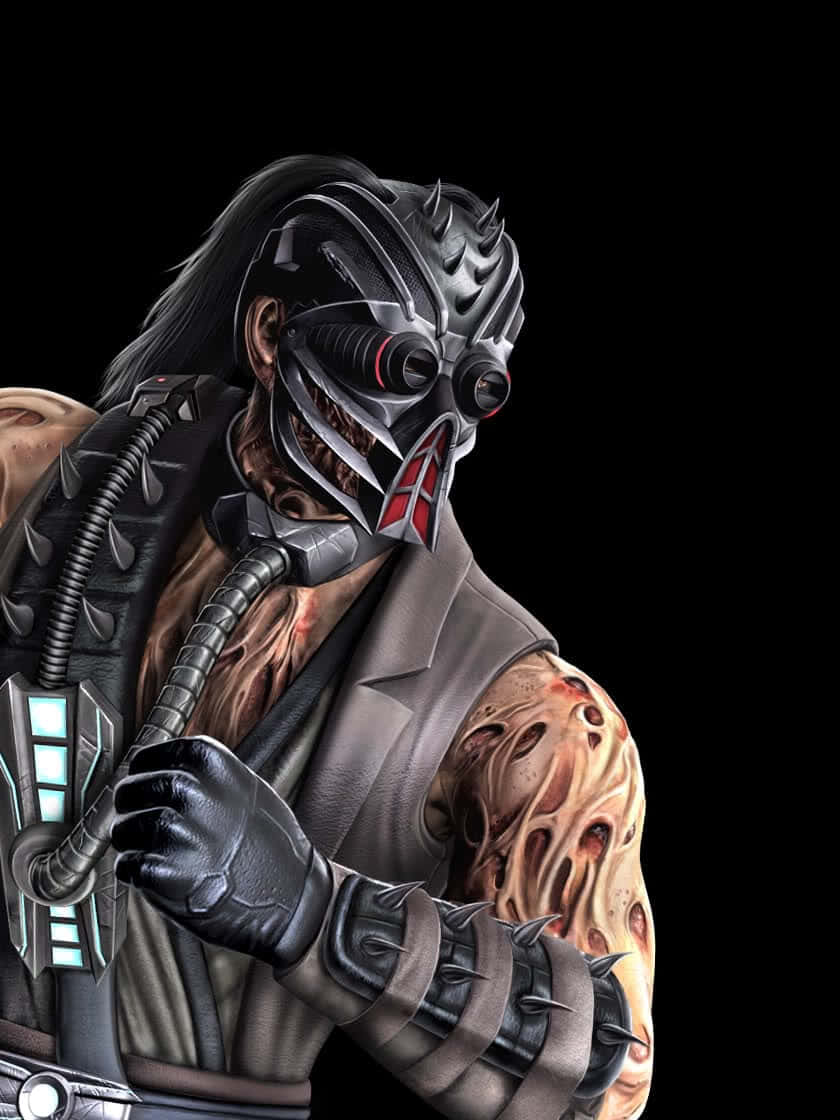 Mortal Kombat Kabal, cybernetic enhancements, glowing blue accents, SD Phone Wallpaper
