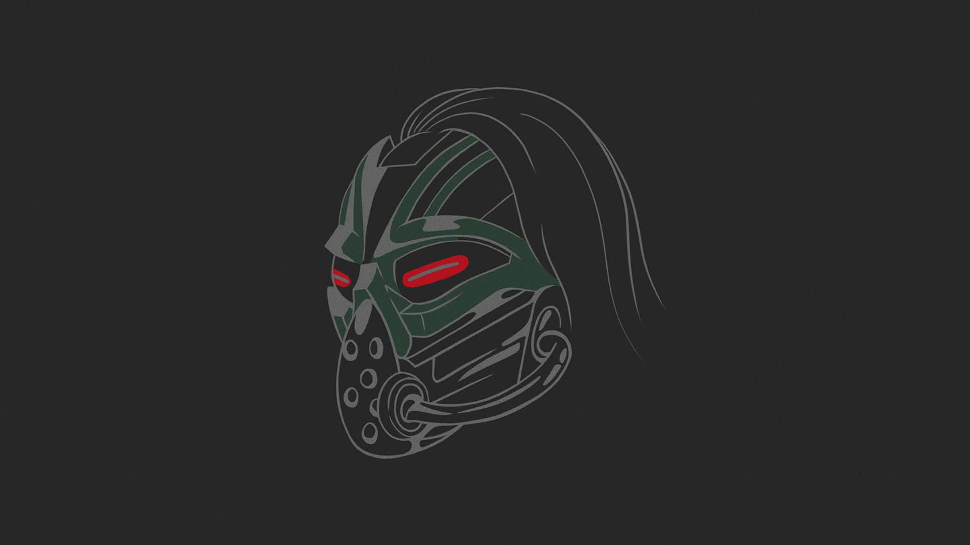 Mortal Kombat Kabal, green and gray masked warrior, glowing red eyes, Full HD Desktop Wallpaper