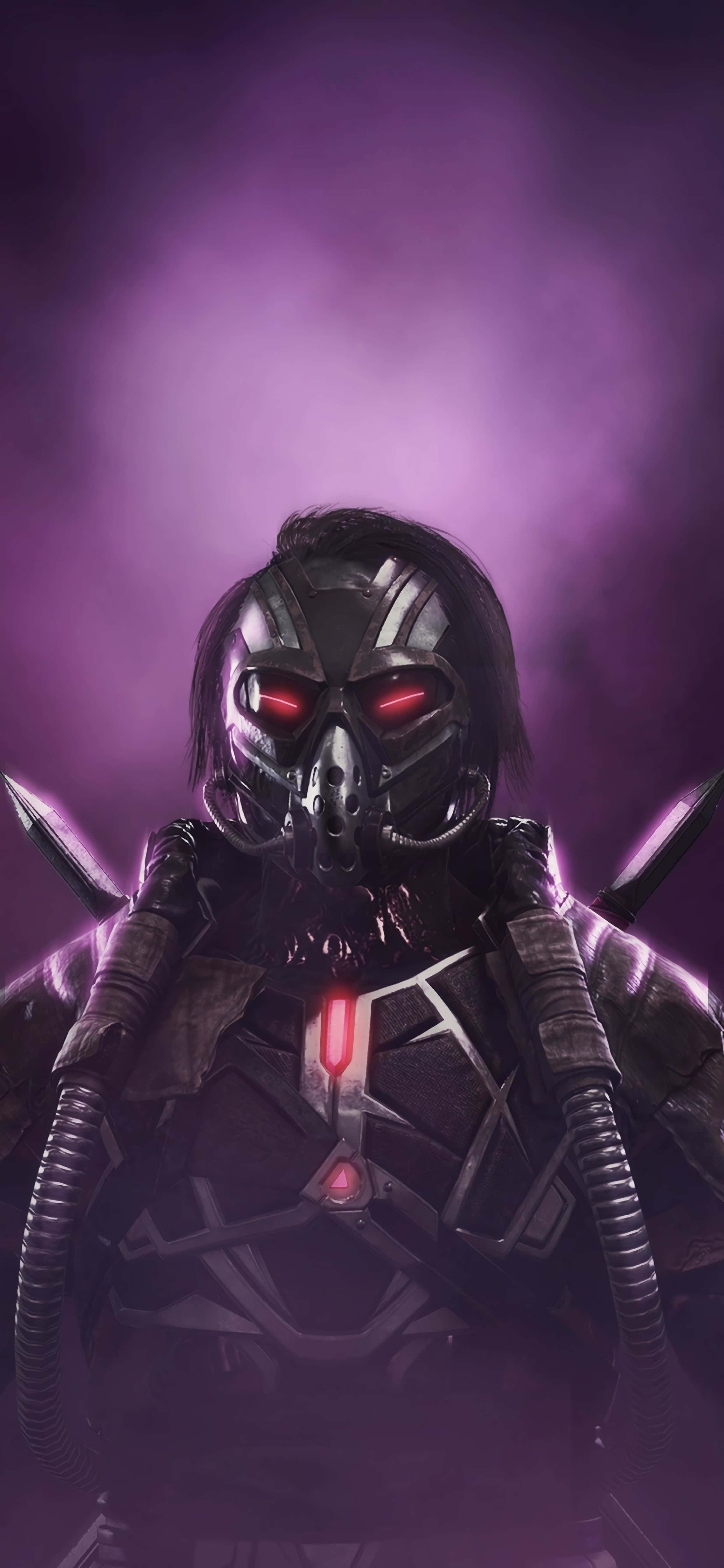 Mortal Kombat Kabal, Kabal, glowing red eyes, 5K Phone Wallpaper