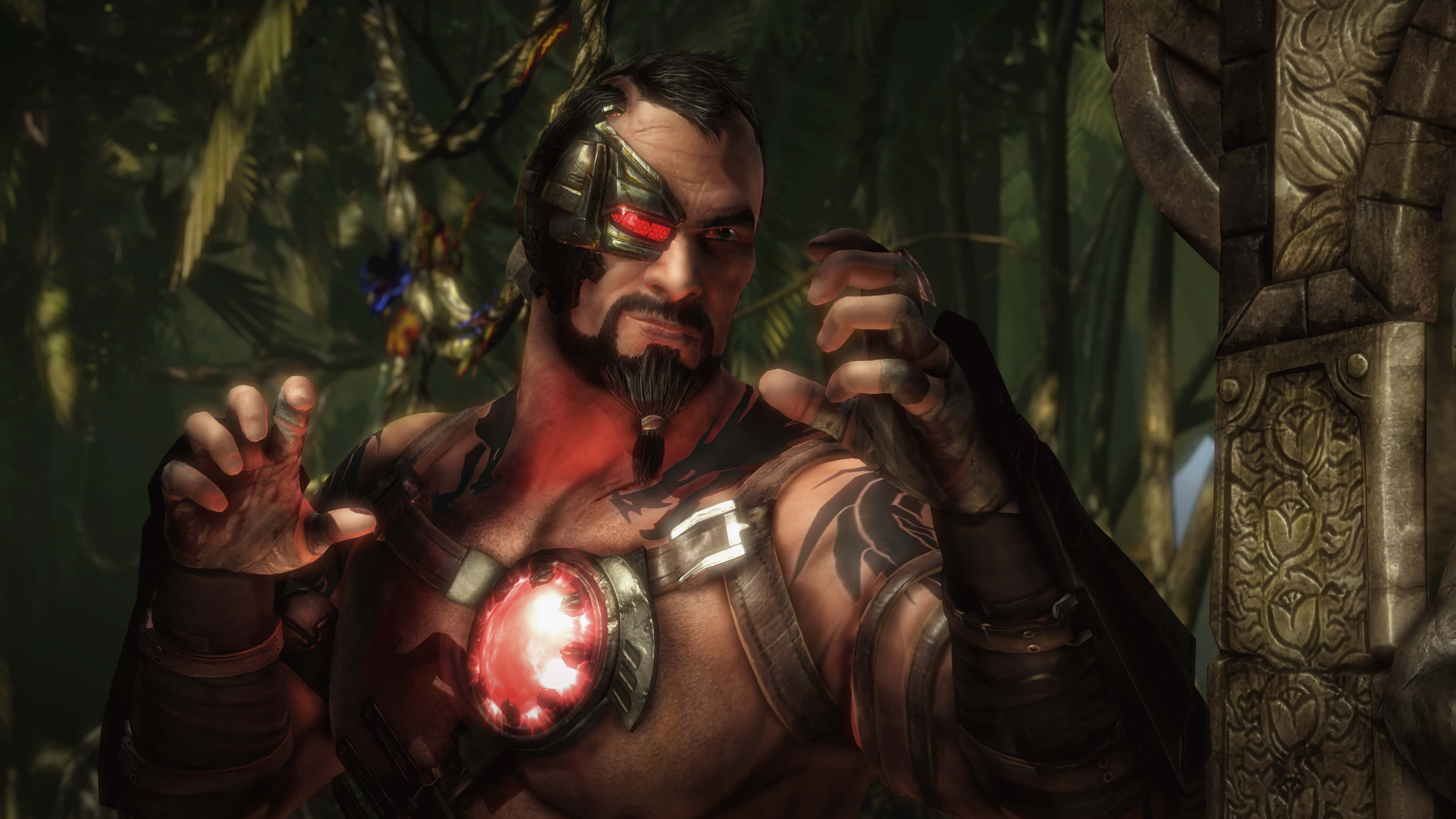 Mortal Kombat Kano, cybernetic eye, glowing red chest plate, 2K Desktop Wallpaper