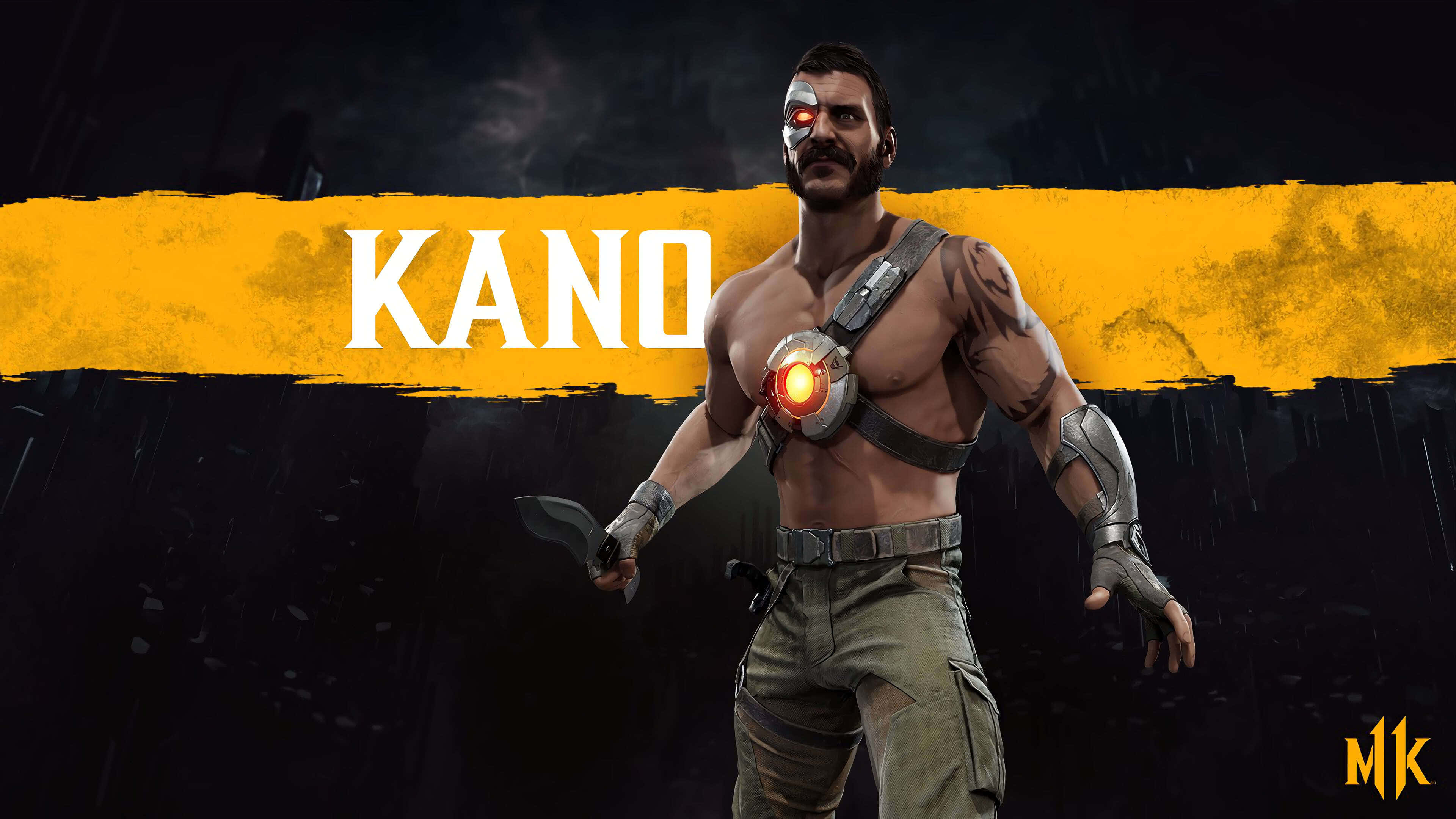 Mortal Kombat, Kano, glowing red eye, 4K Desktop Wallpaper