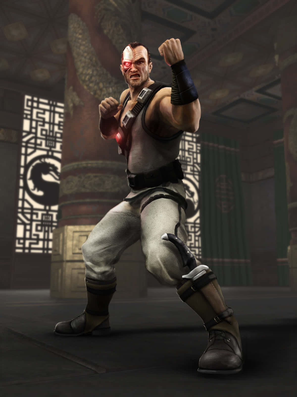 Mortal Kombat, Kano, red glowing eye, HD Phone Wallpaper