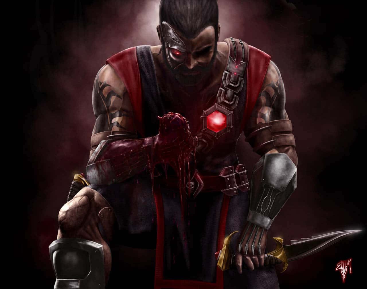 Mortal Kombat, Kano, glowing red eyes, HD Desktop Wallpaper
