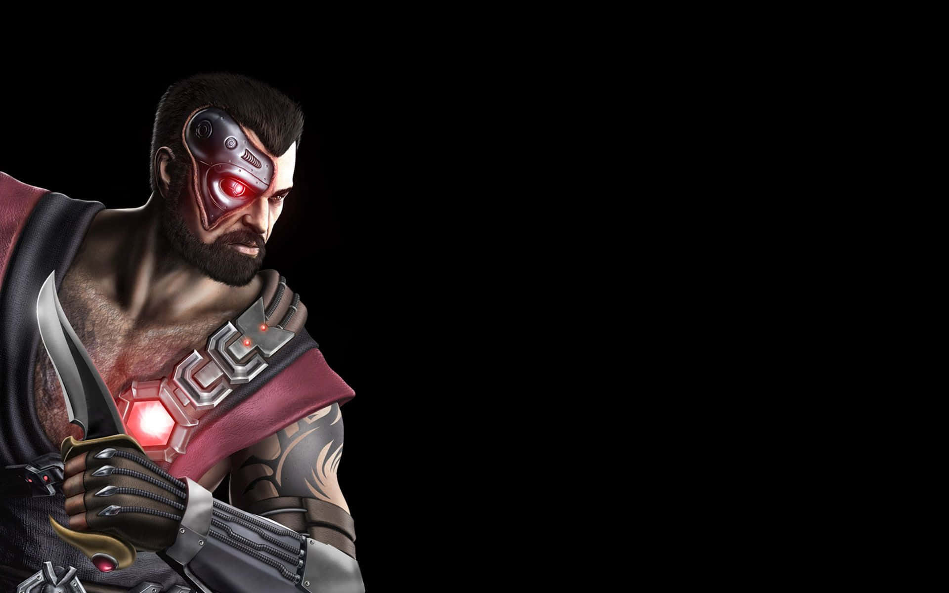 Mortal Kombat, Kano, glowing red eyes, Full HD Desktop Wallpaper
