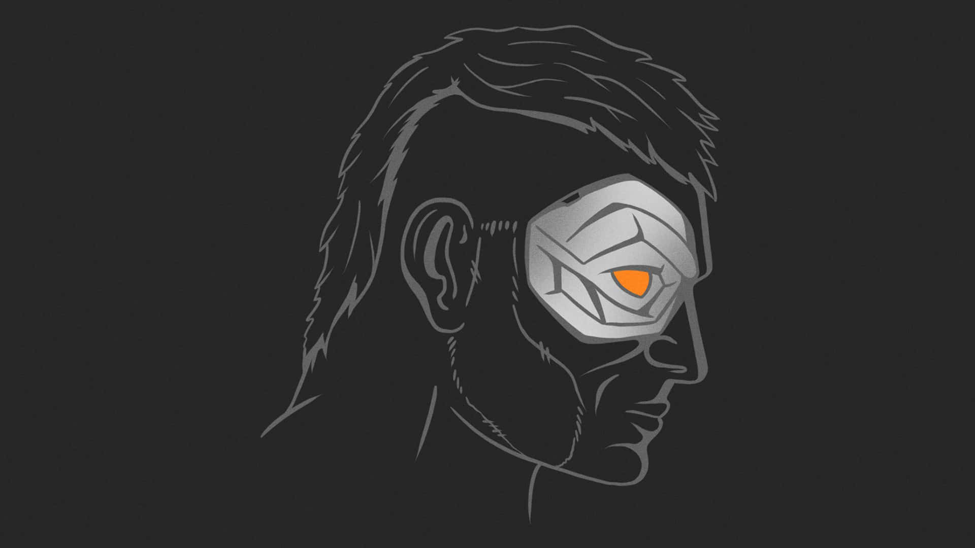 Mortal Kombat Kano, cybernetic eye, glowing orange, Full HD Desktop Wallpaper