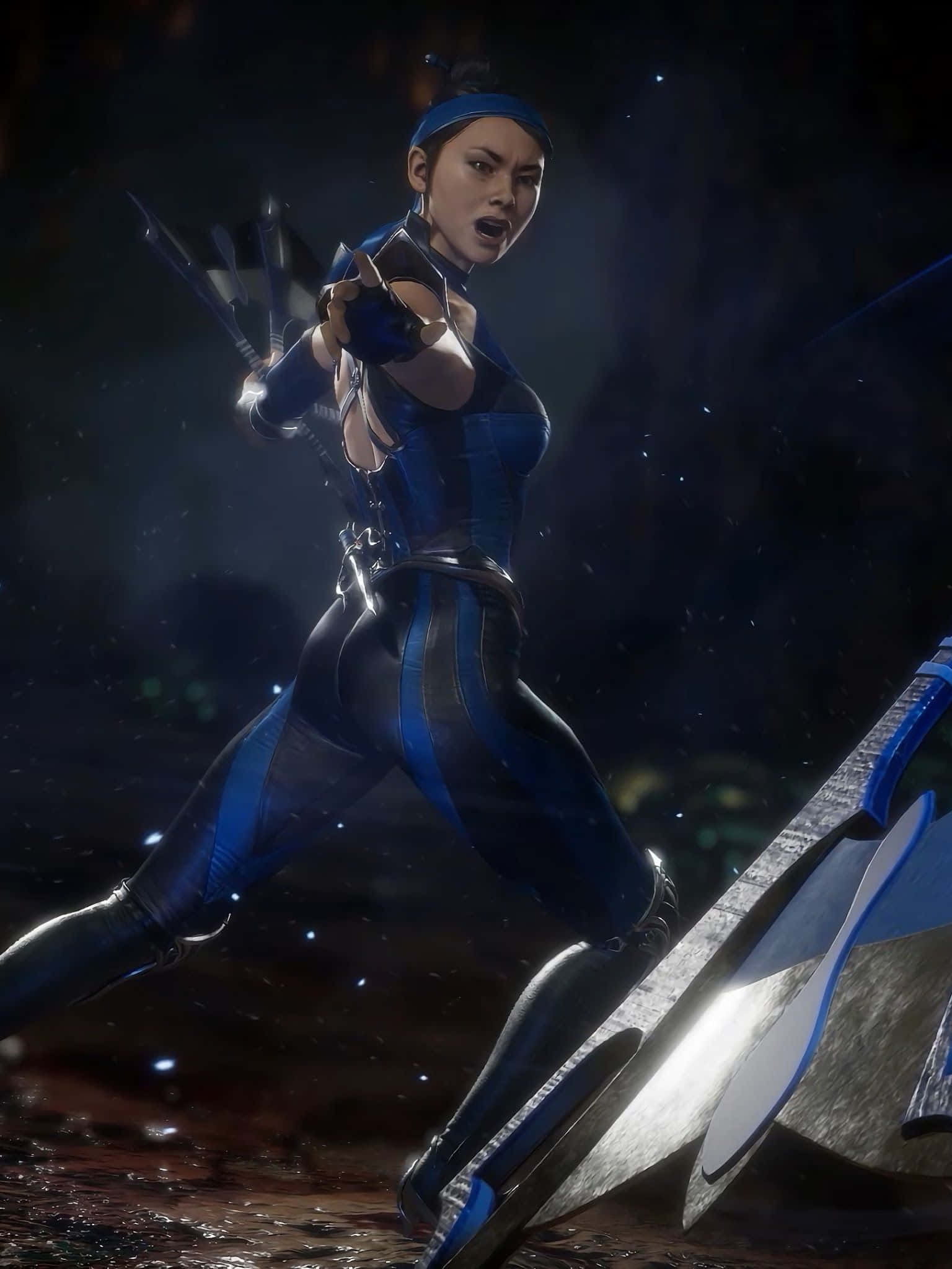 Mortal Kombat Kitana, Kitana, blue and black armor, Full HD Phone Wallpaper