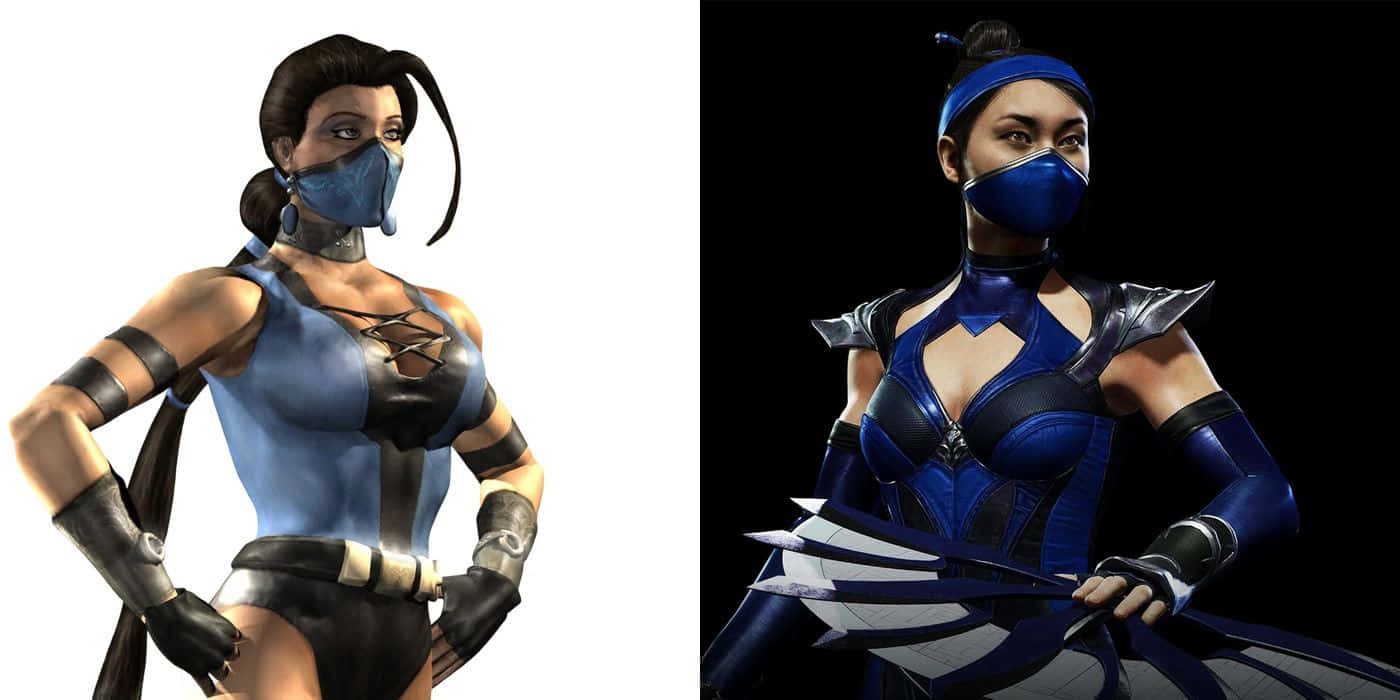 Mortal Kombat Kitana, Kitana, blue and black ninja gear, HD Desktop Wallpaper
