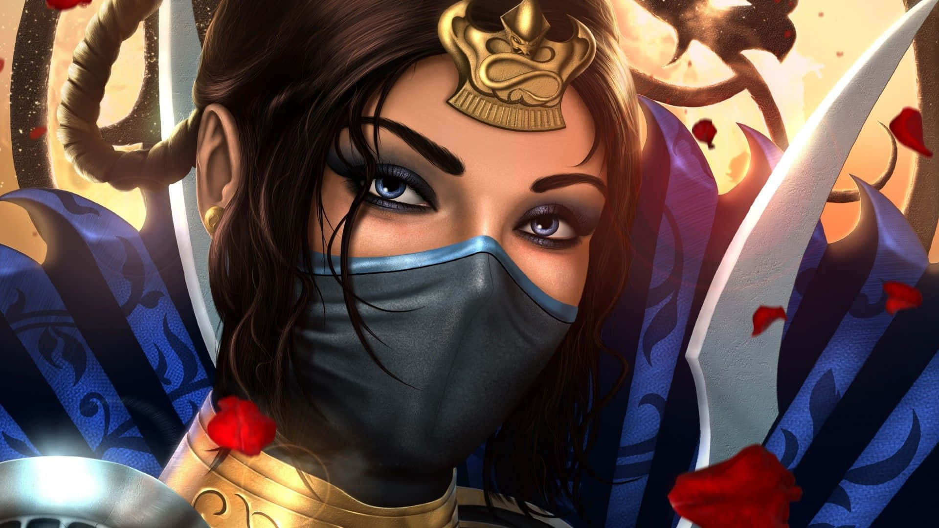 Kitana, Mortal Kombat, blue eyes, Full HD Desktop Wallpaper