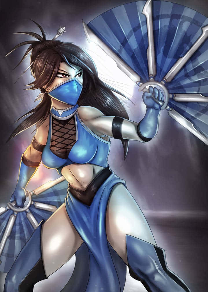 Mortal Kombat Kitana, Kitana, blue-clad warrior, SD Phone Wallpaper