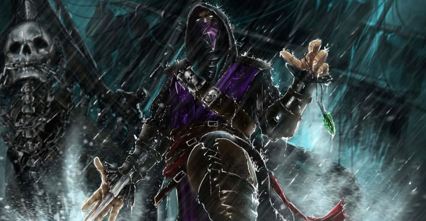 Mortal Kombat Legacy, hooded purple-clad warrior, skeletal figure, HD Desktop Wallpaper