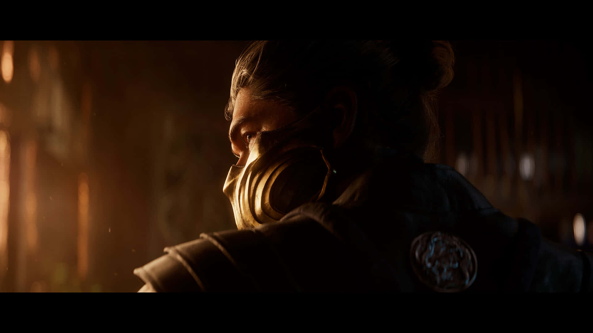Mortal Kombat Legacy, golden mask, dimly lit room, Full HD Desktop Wallpaper