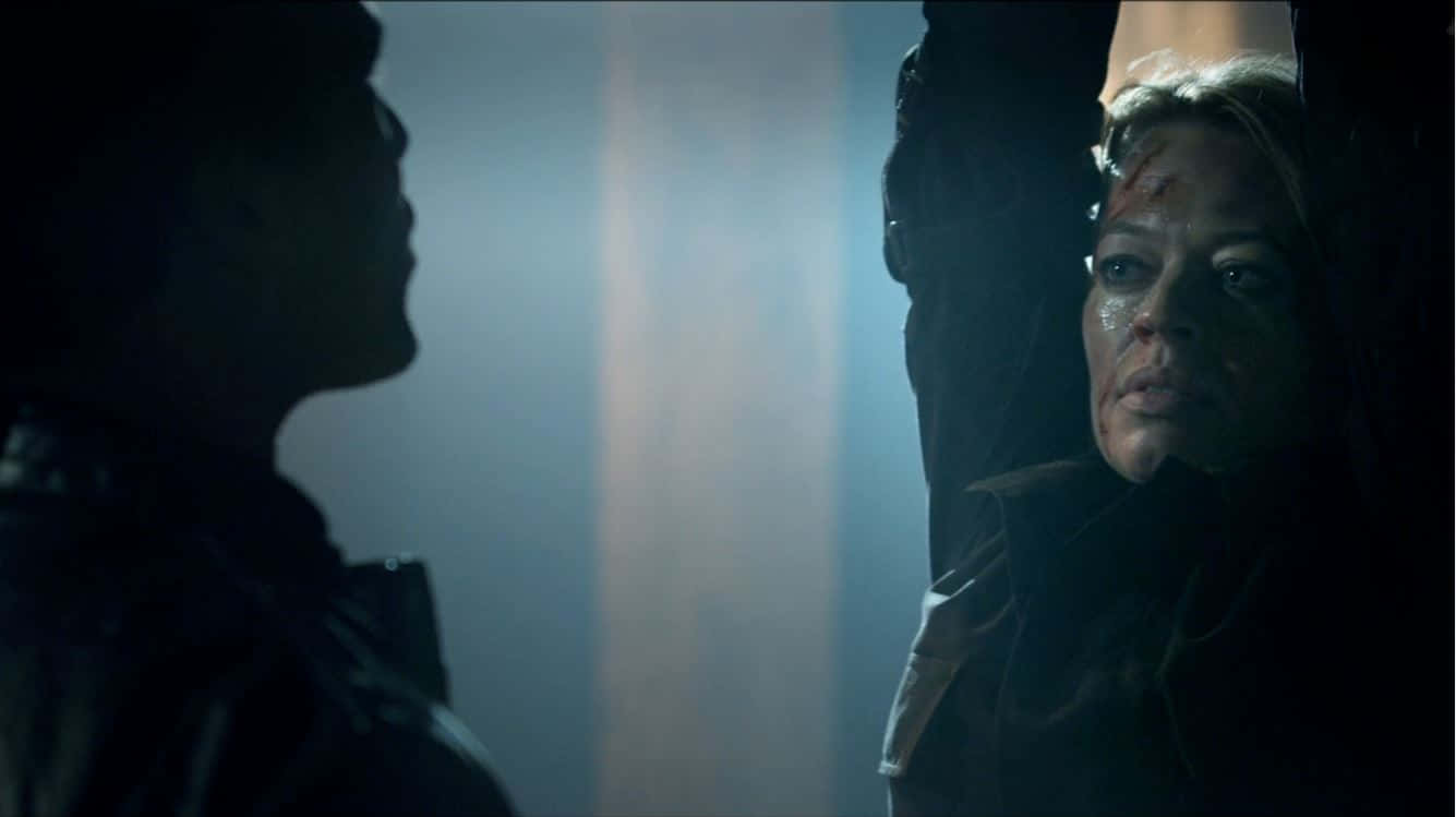 Mortal Kombat Legacy, woman with bloodied face, shadowy figure, HD Desktop Wallpaper