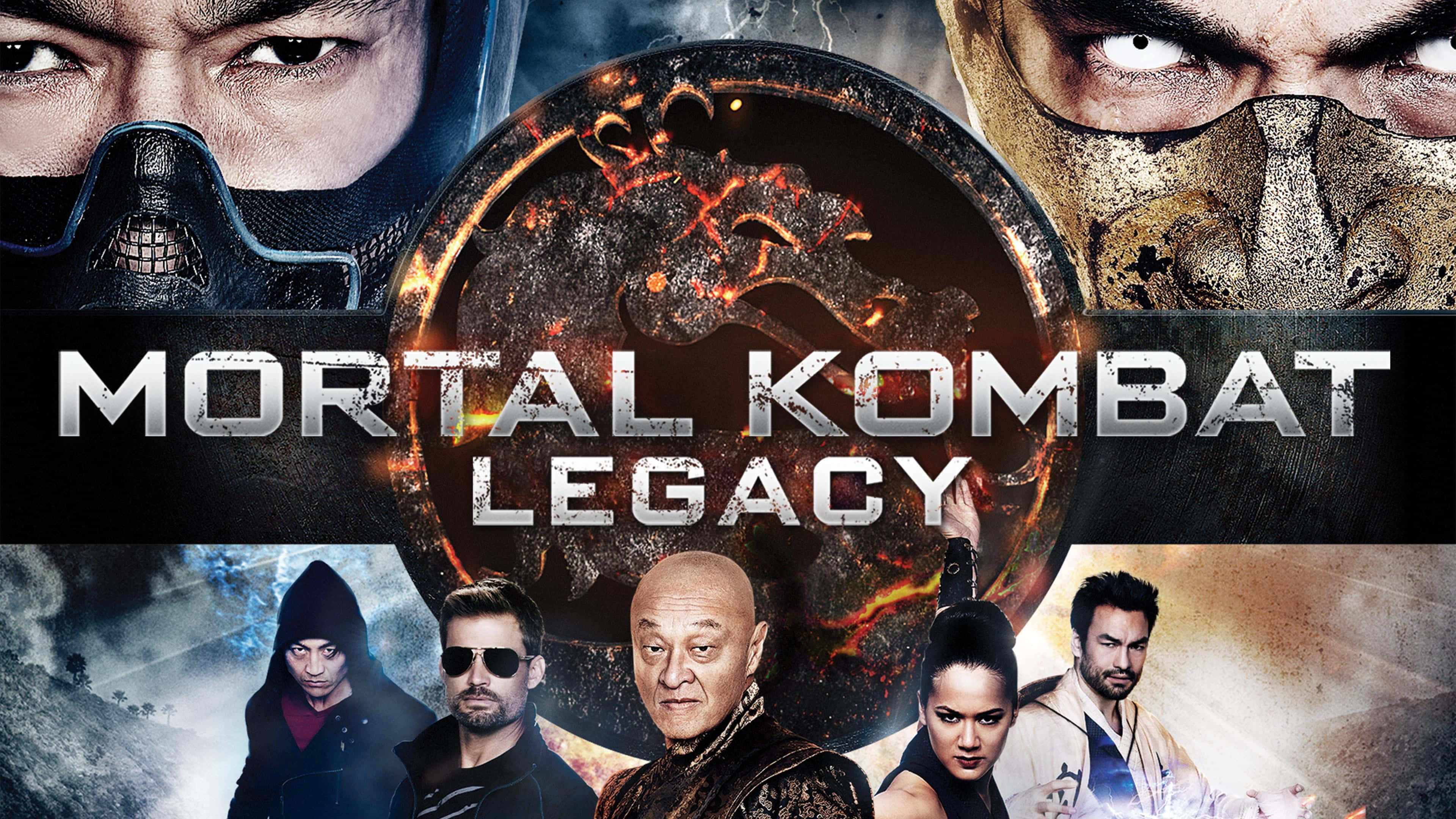 Mortal Kombat Legacy, fiery dragon emblem, dark stormy backdrop, 4K Desktop Wallpaper