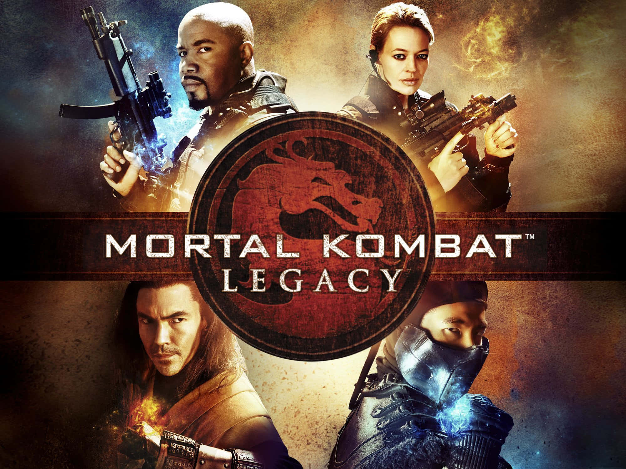 Mortal Kombat Legacy, Mortal Kombat Legacy logo, fiery smoky backdrop, Full HD Desktop Wallpaper