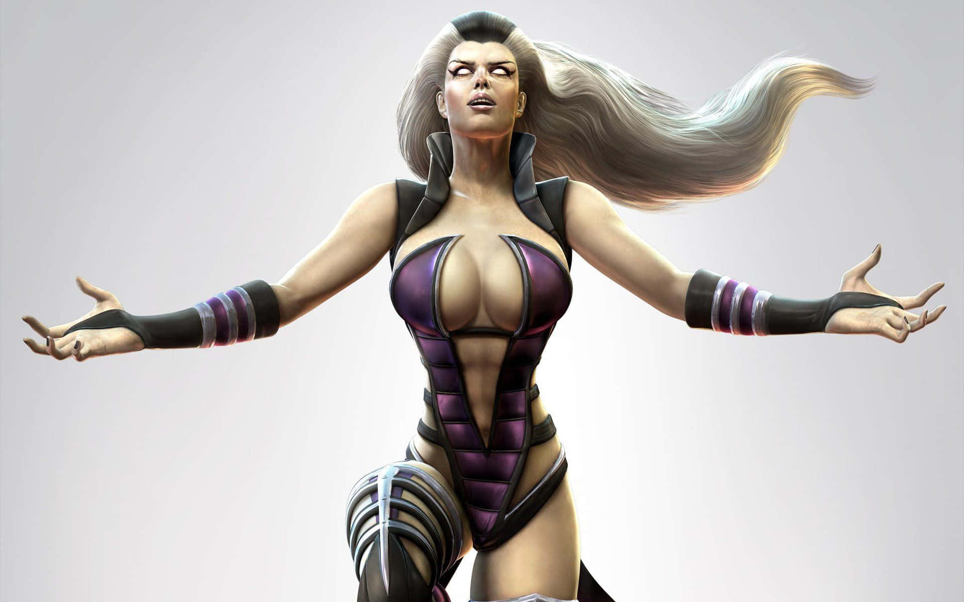 Mortal Kombat, female fighter, silver hair, Full HD Desktop Wallpaper