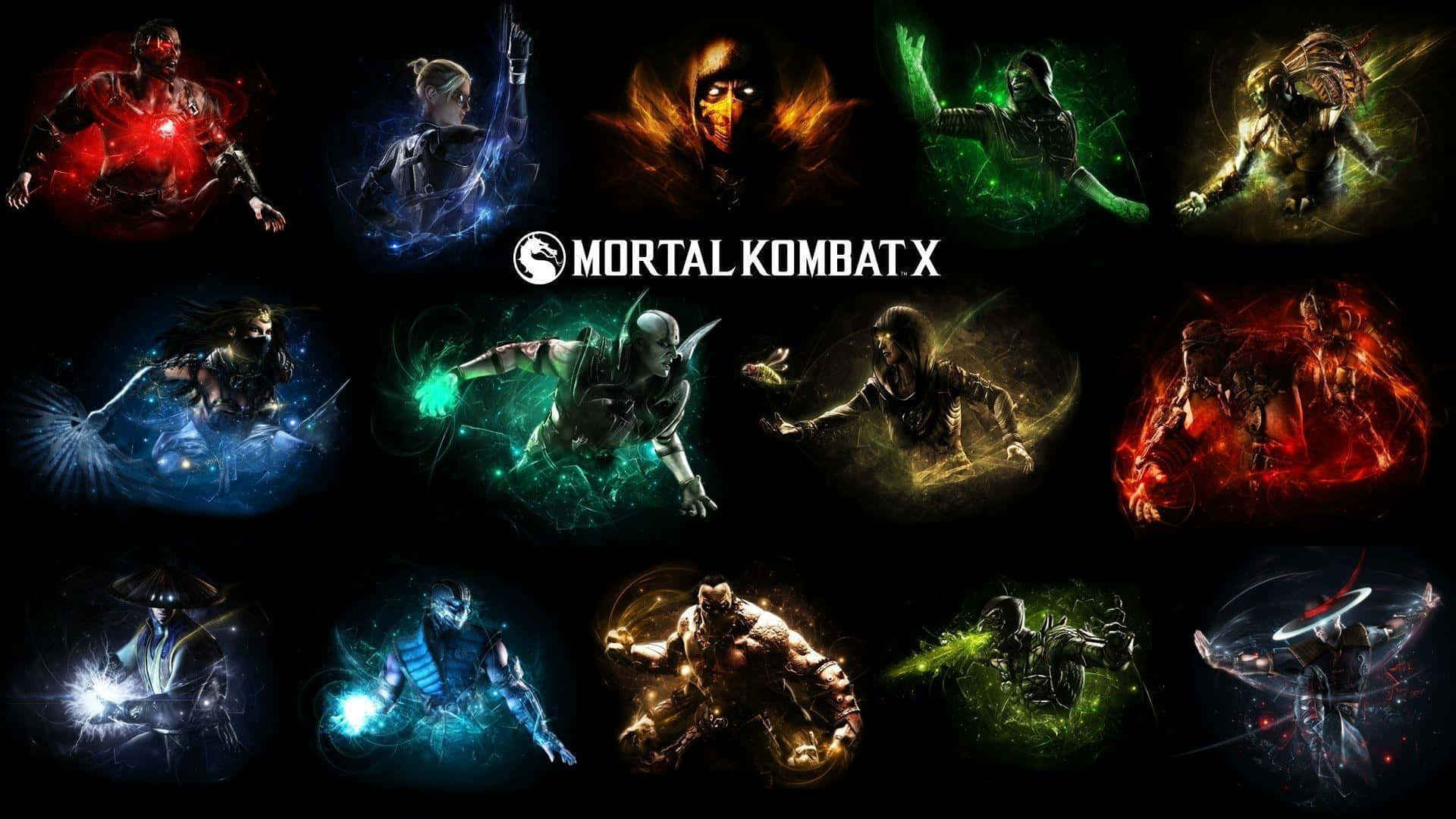 Mortal Kombat X, elemental powers, black background, Full HD Desktop Wallpaper