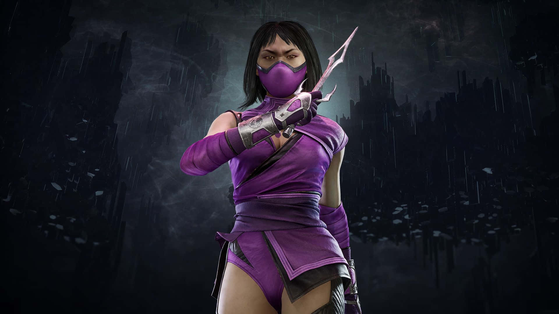 Mortal Kombat, Mileena, purple armor, Full HD Desktop Wallpaper