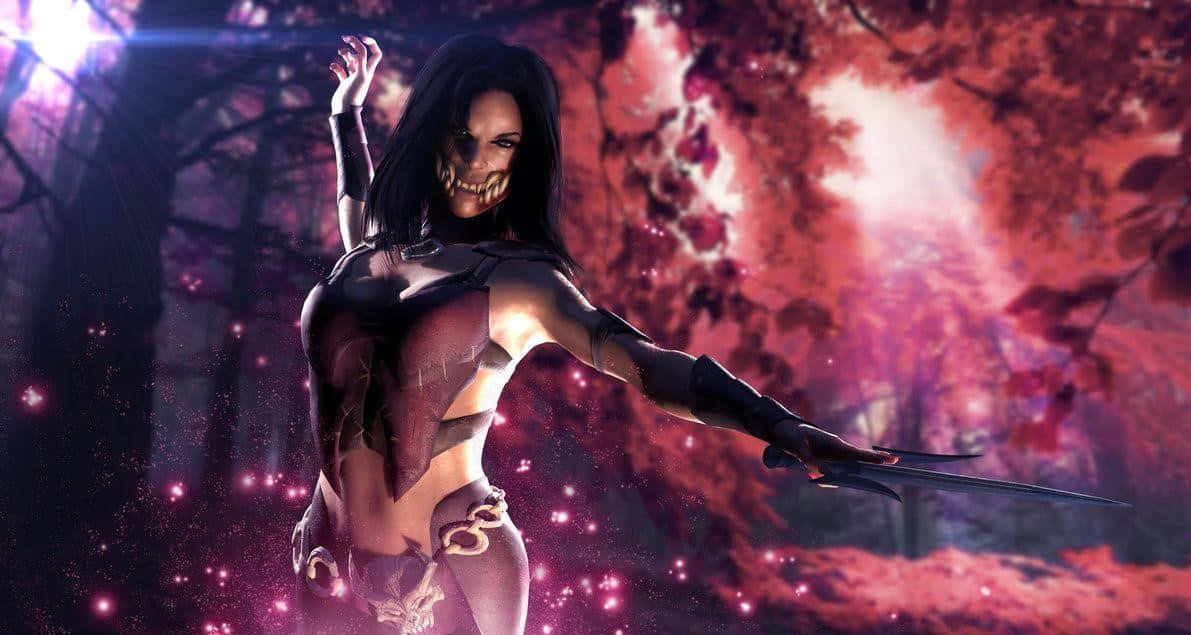 Mortal Kombat, Mileena, skull mask, SD Desktop Wallpaper