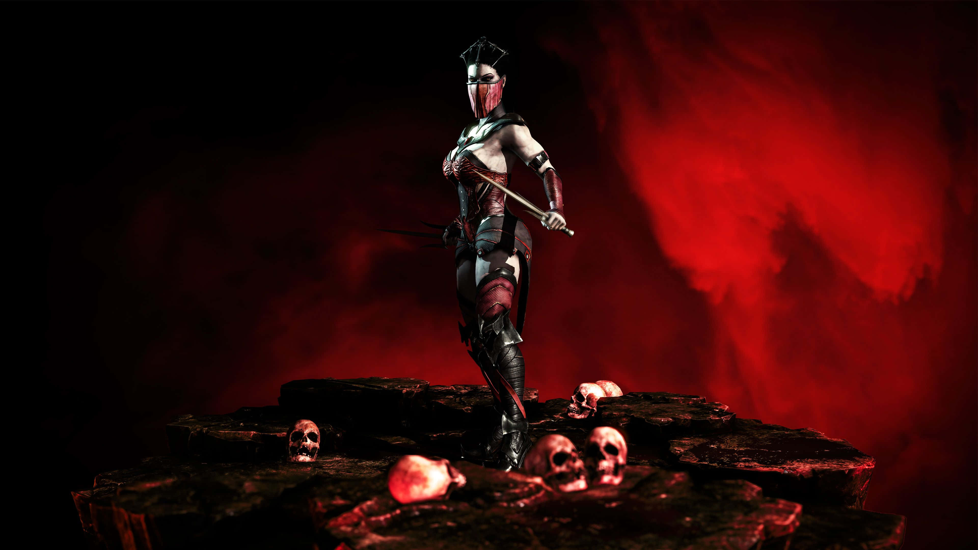 Mortal Kombat, Mileena, red and black armor, 4K Desktop Wallpaper