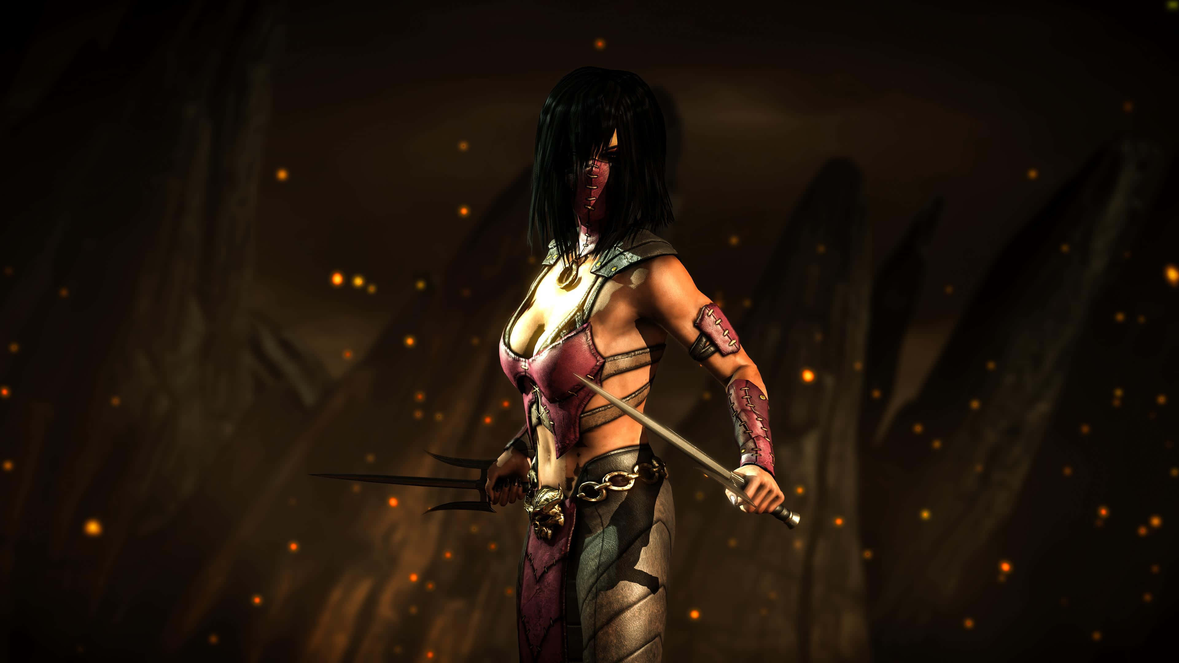 Mortal Kombat, Mileena, red and gold armor, 4K Desktop Wallpaper