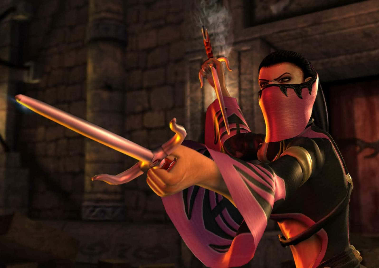 Mortal Kombat, Mileena, pink and black armor, HD Desktop Wallpaper