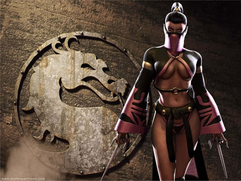 Mortal Kombat, Mileena, pink and black armor, SD Desktop Wallpaper