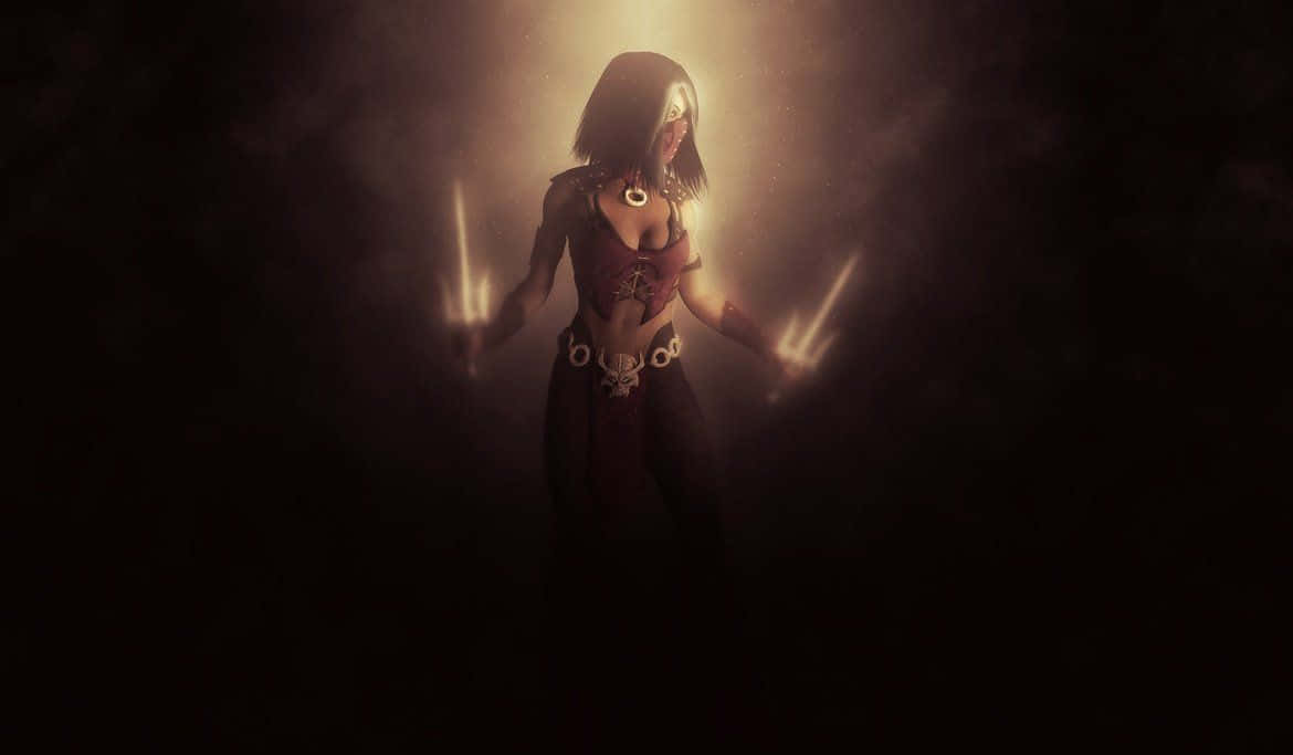 Mortal Kombat, Mileena, red armor, SD Desktop Wallpaper