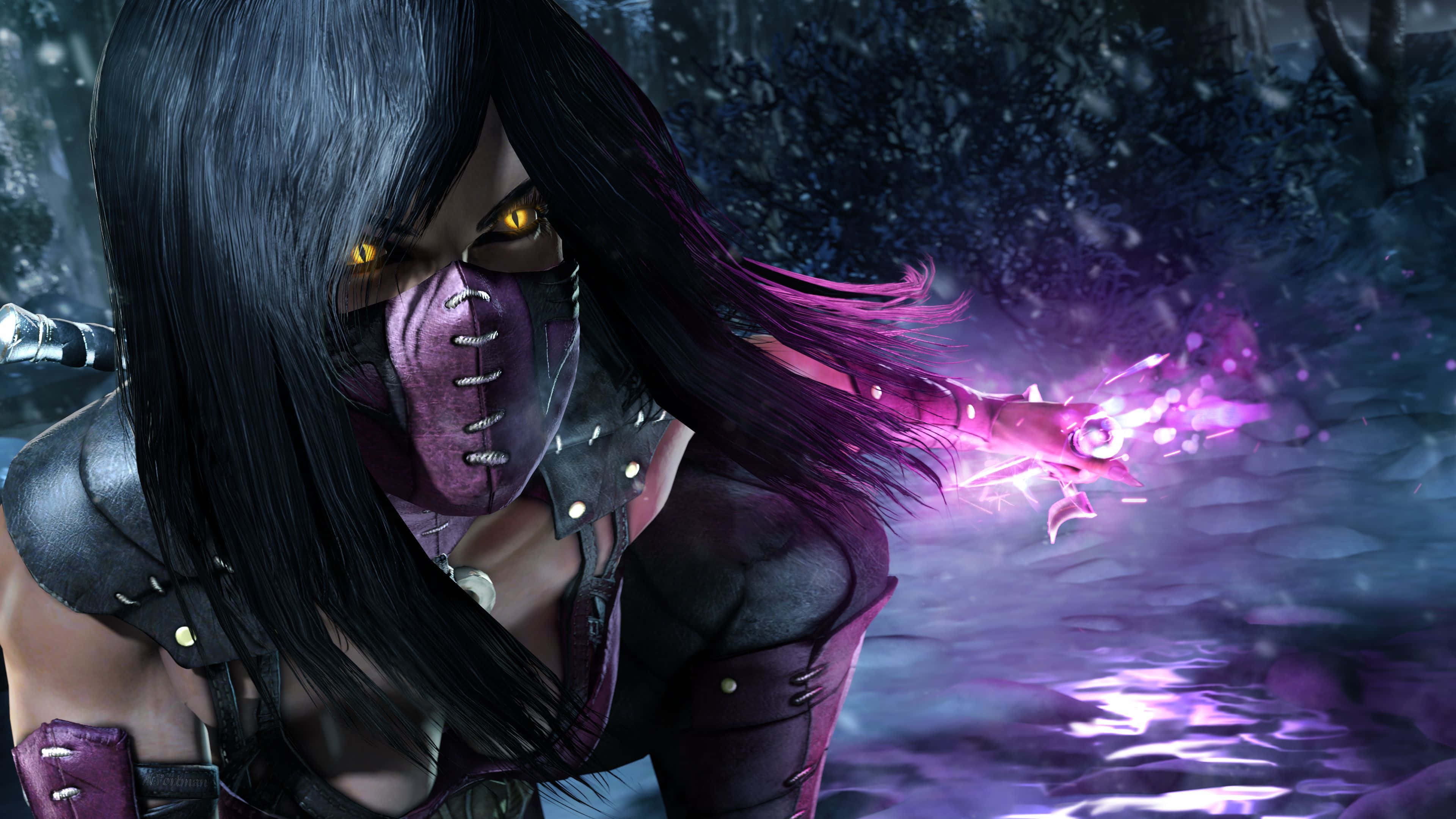 Mortal Kombat, Mileena, glowing yellow eyes, 4K Desktop Wallpaper