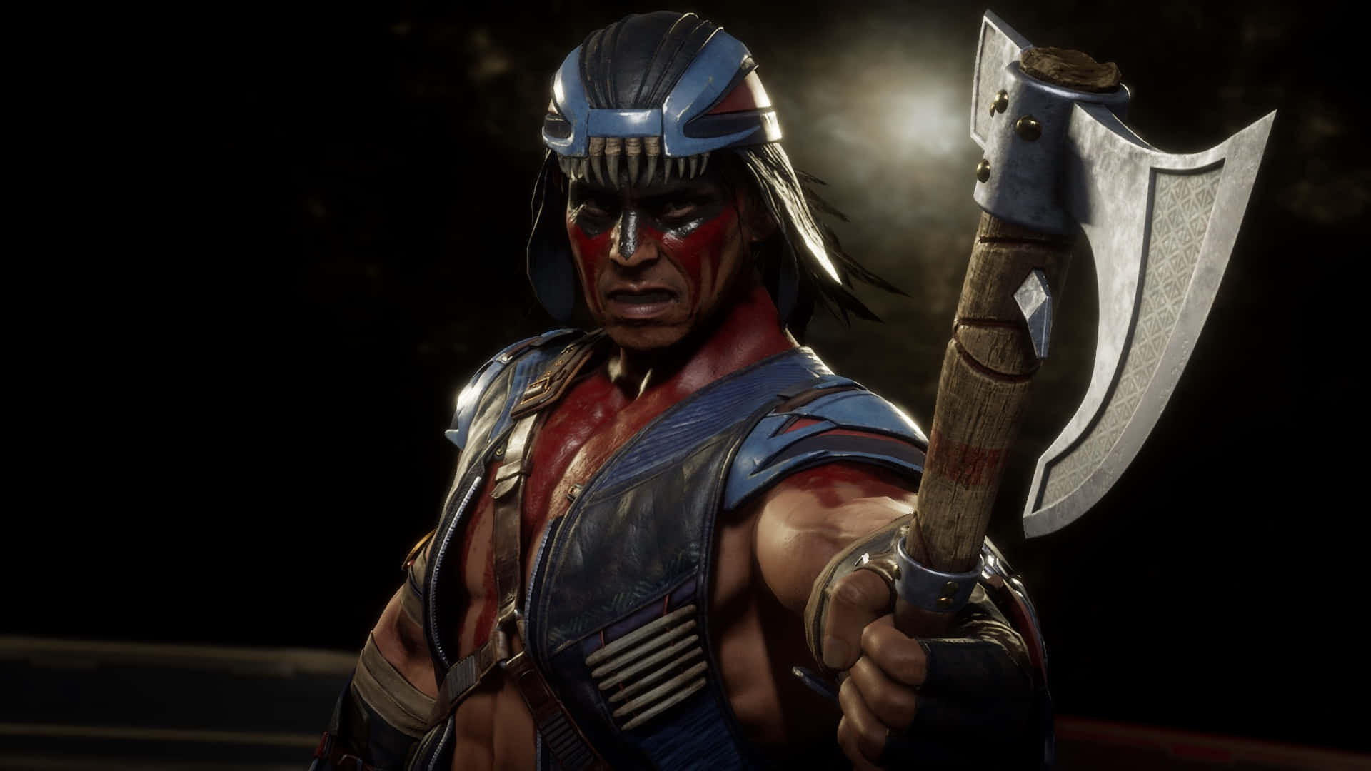 Mortal Kombat, Nightwolf, red face paint, Full HD Desktop Wallpaper