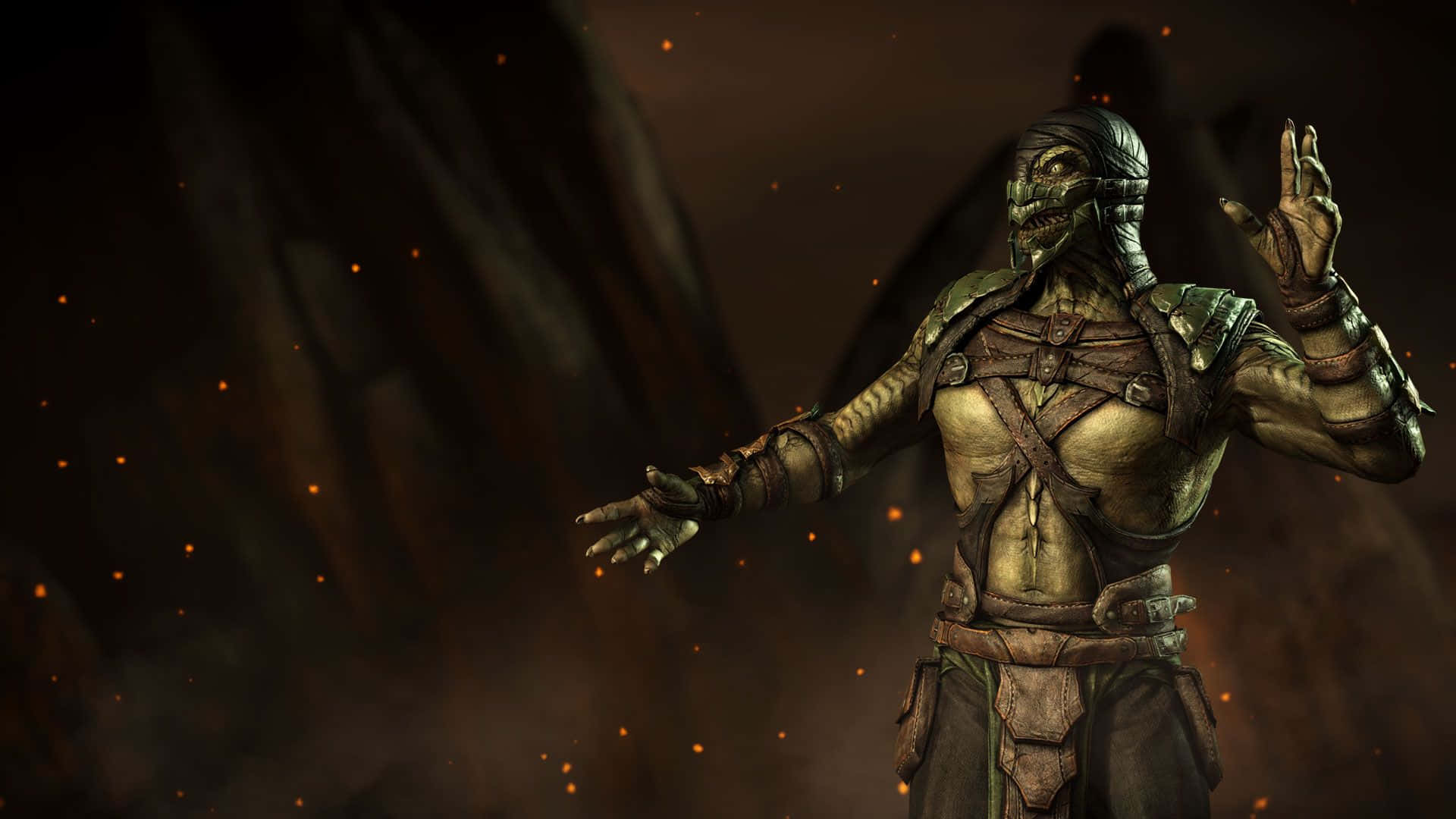 Mortal Kombat, Reptile, green armor, Full HD Desktop Wallpaper