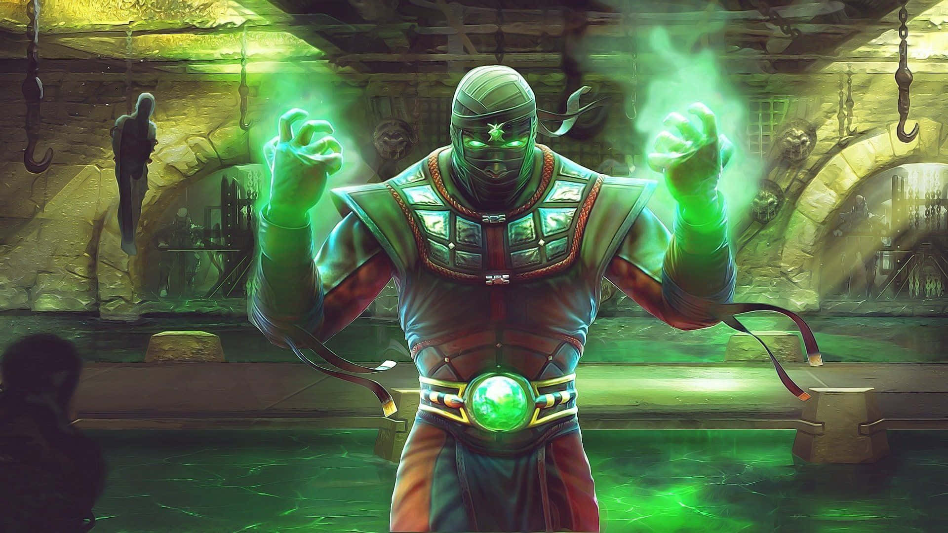 Mortal Kombat Reptile, Reptile, glowing green energy, Full HD Desktop Wallpaper