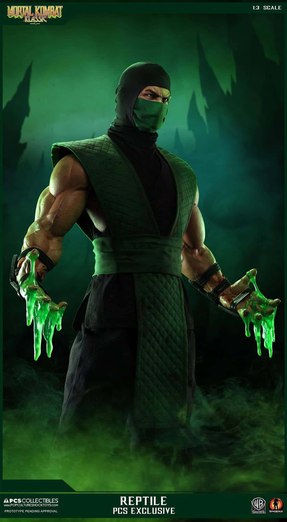 Mortal Kombat, Reptile, dark green misty environment, Full HD Phone Wallpaper