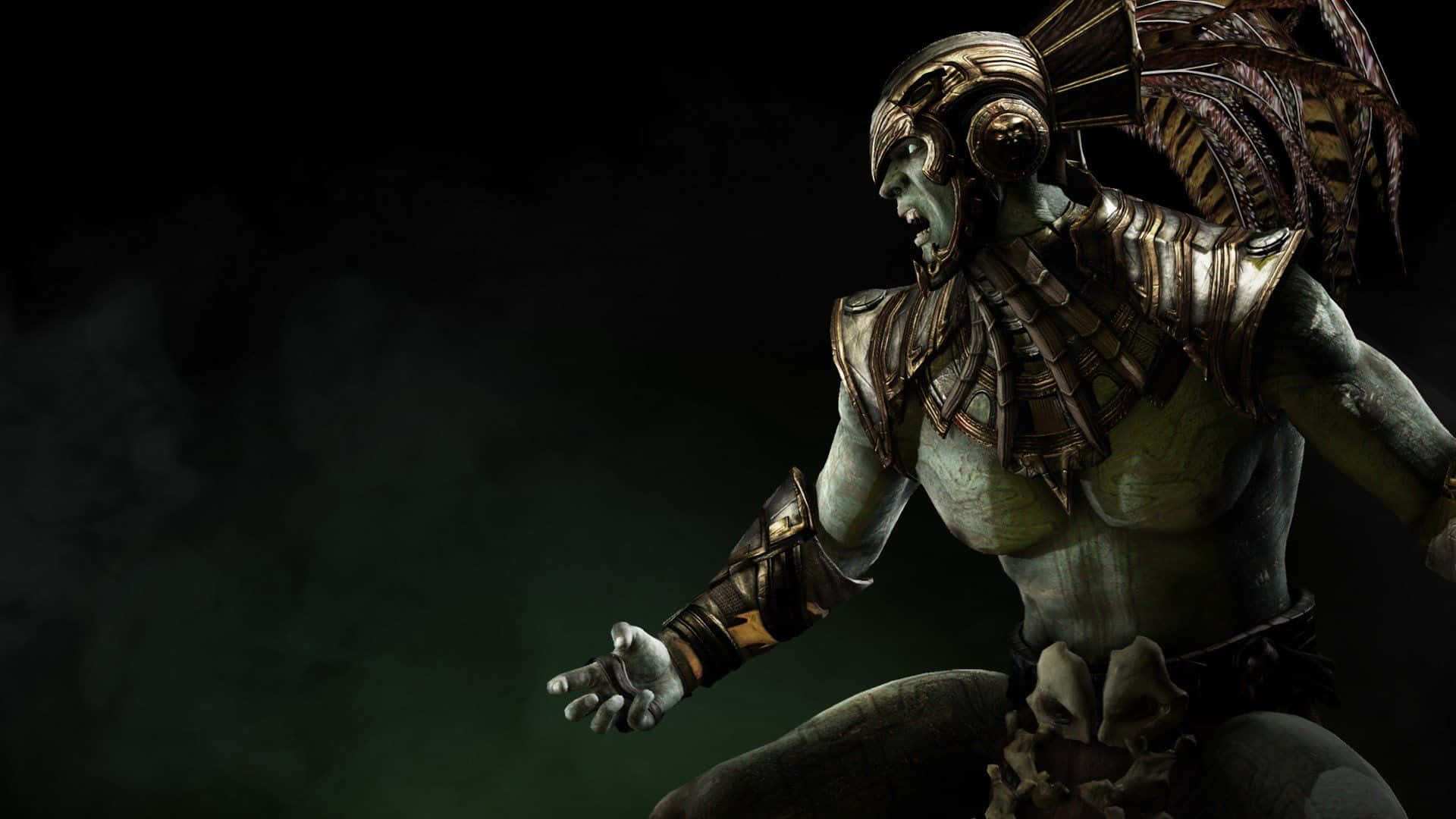 Mortal Kombat Reptile, green-skinned, ornate armor, Full HD Desktop Wallpaper