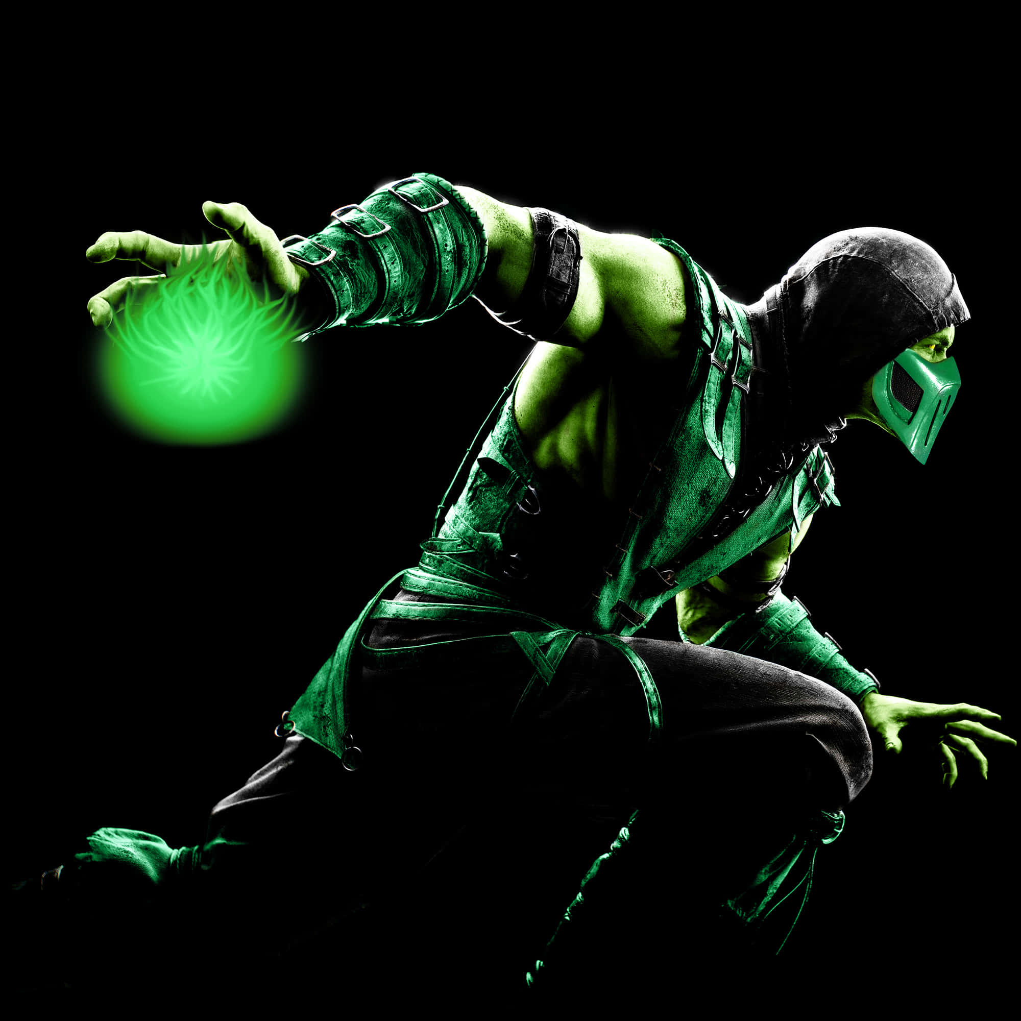 Mortal Kombat Reptile, green-skinned ninja warrior, dark gear, Full HD Desktop Wallpaper