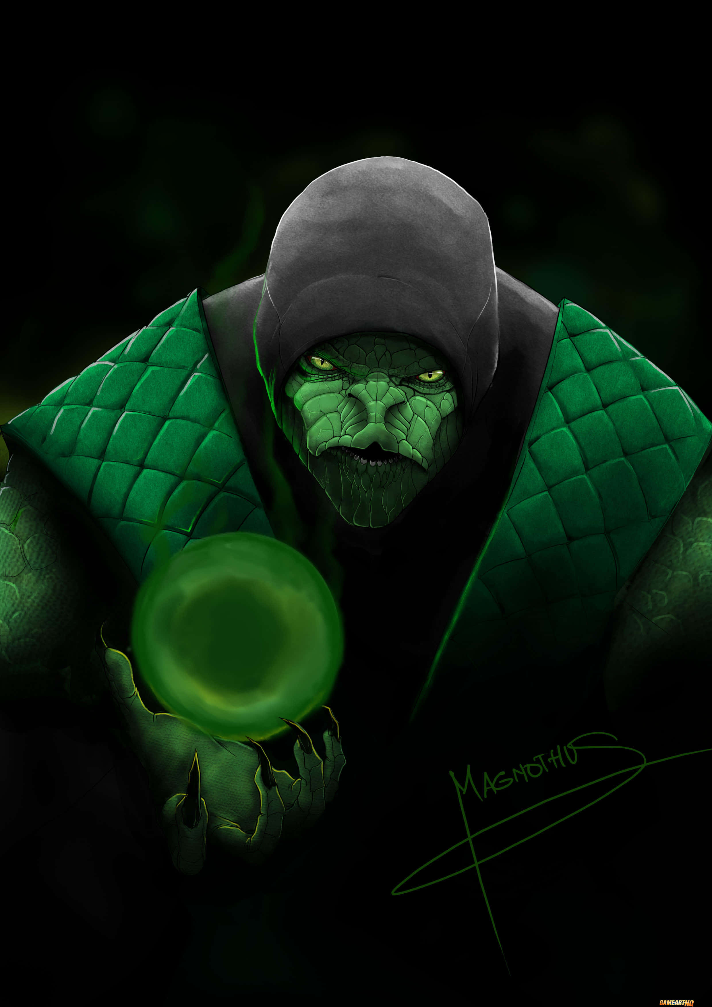Mortal Kombat, Reptile, green-skinned, 2K Phone Wallpaper