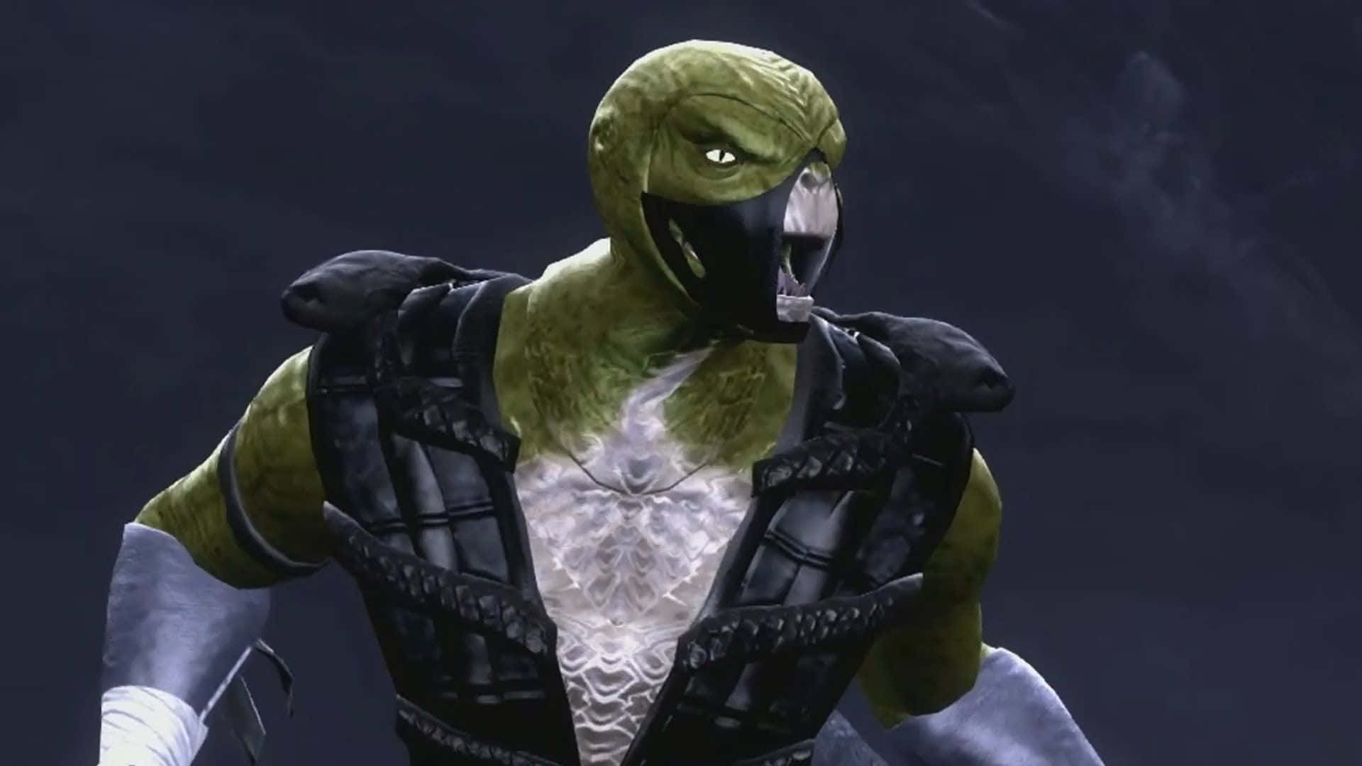 Mortal Kombat Reptile, green-skinned, black armor, Full HD Desktop Wallpaper