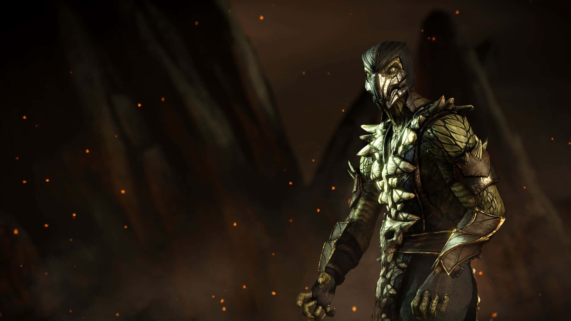 Mortal Kombat, Reptile, spiked mask, Full HD Desktop Wallpaper