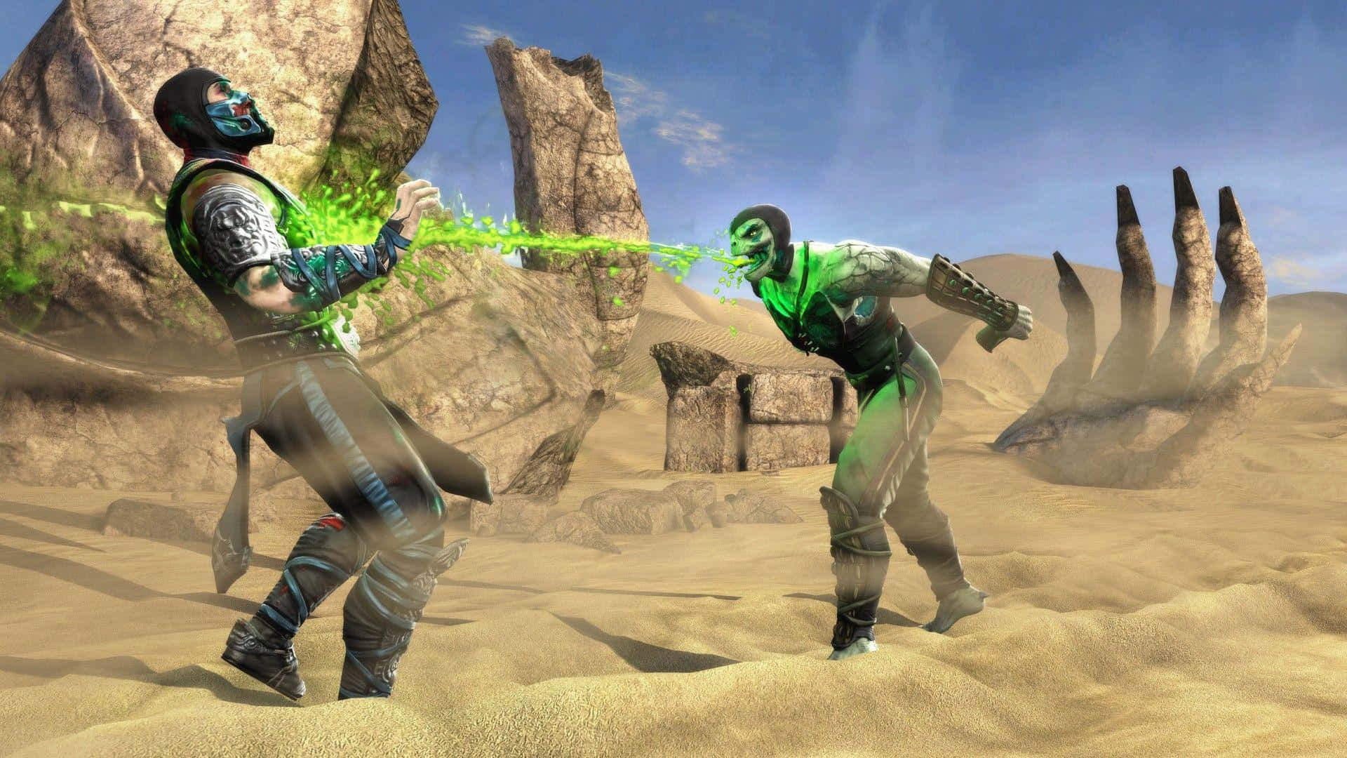 Mortal Kombat, Reptile, desert arena, Full HD Desktop Wallpaper