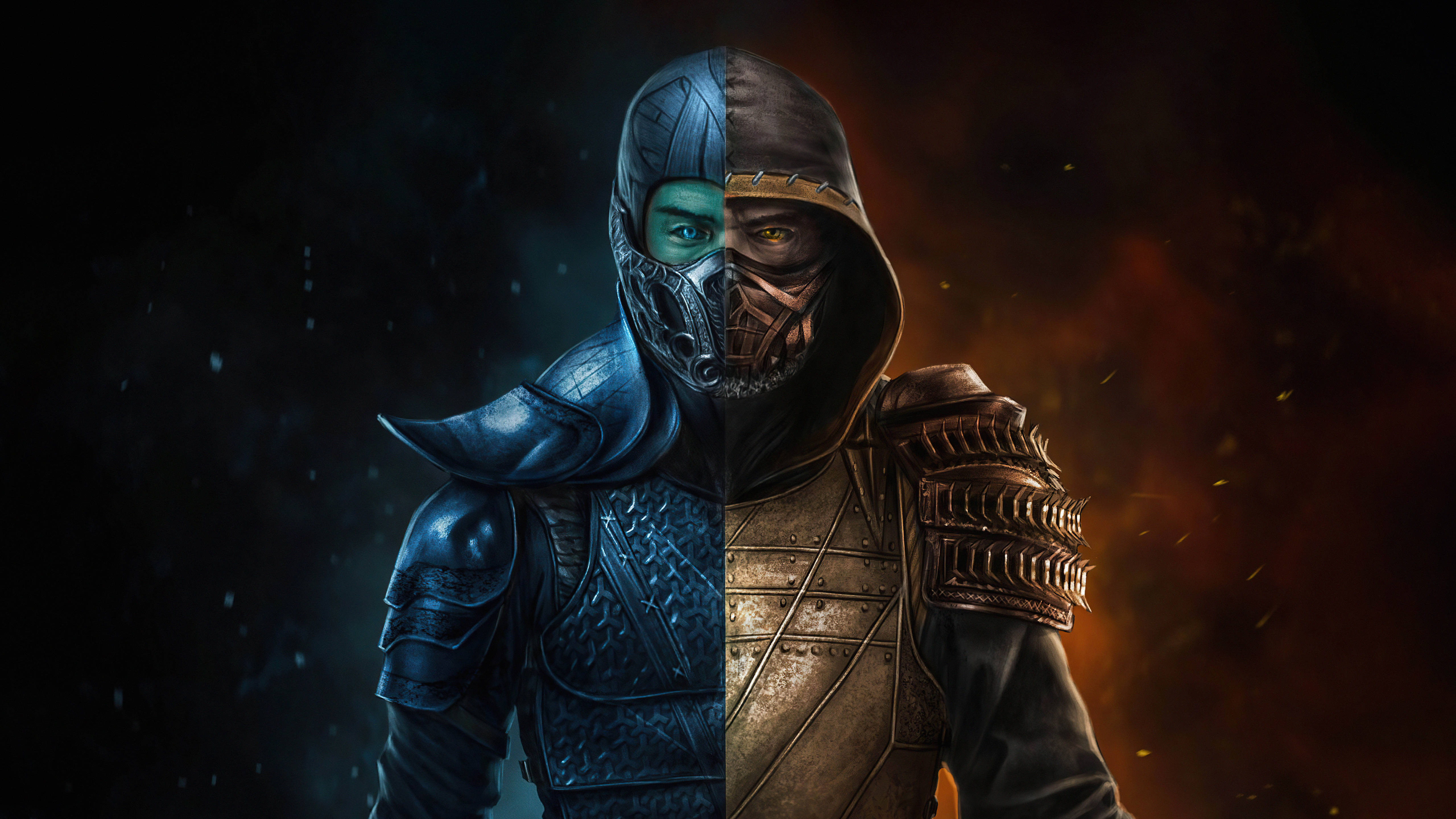 Mortal Kombat, Scorpion, Sub Zero, 5K Desktop Wallpaper