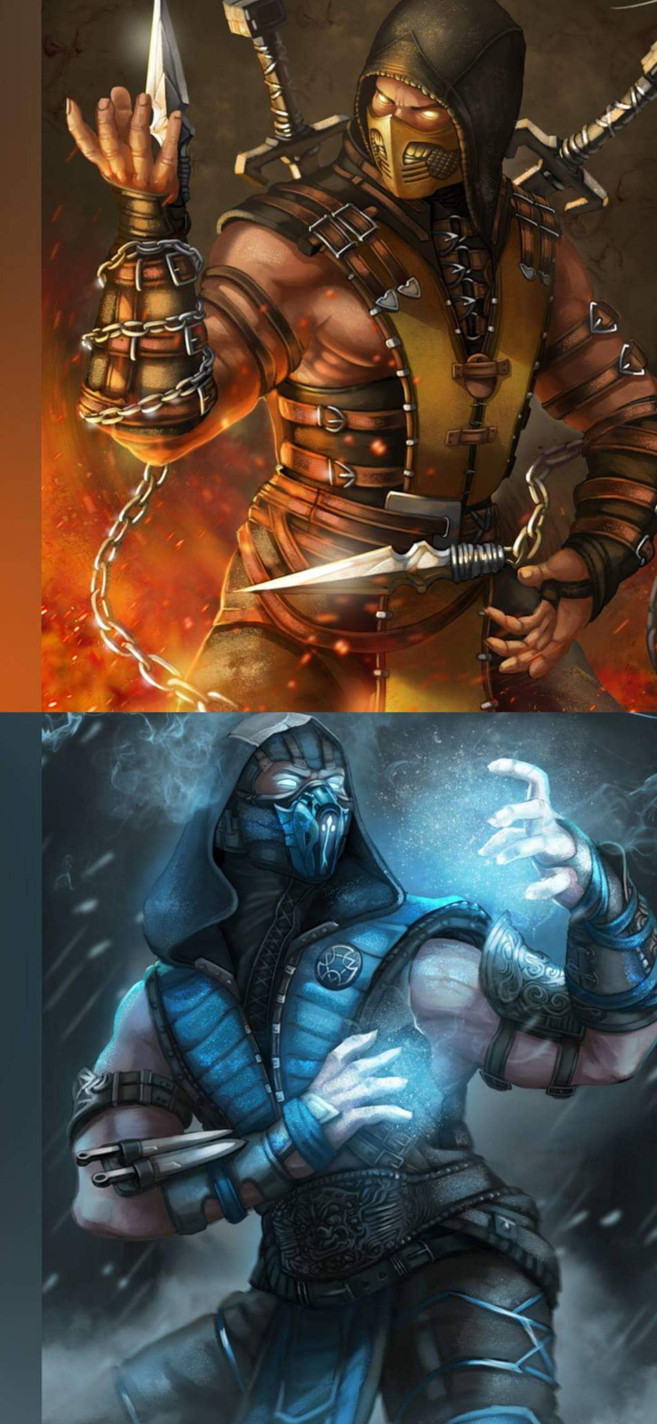 Mortal Kombat, Scorpion, Sub Zero, 2K Phone Wallpaper