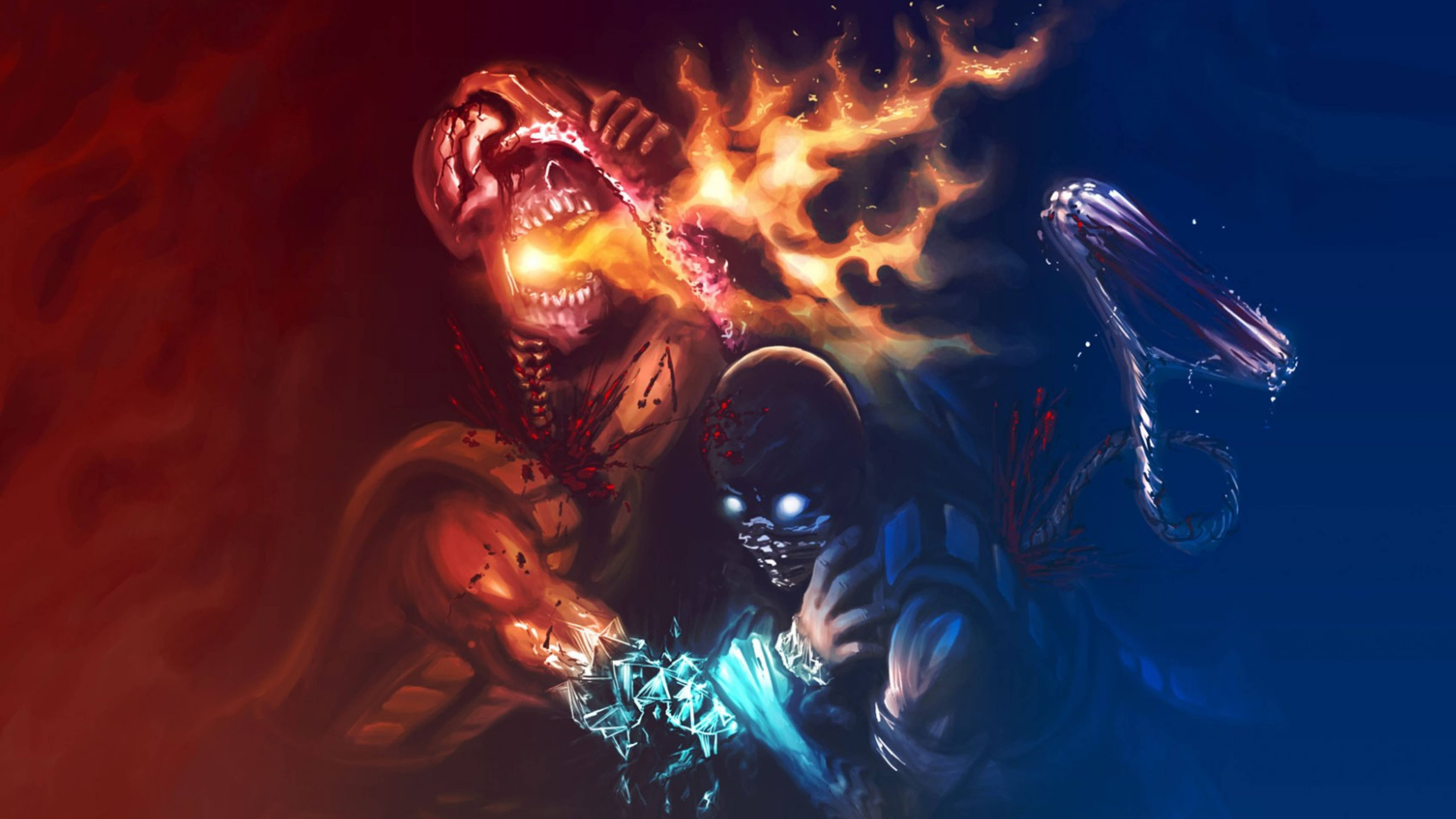 Mortal Kombat, Scorpion, Sub Zero, 5K Desktop Wallpaper