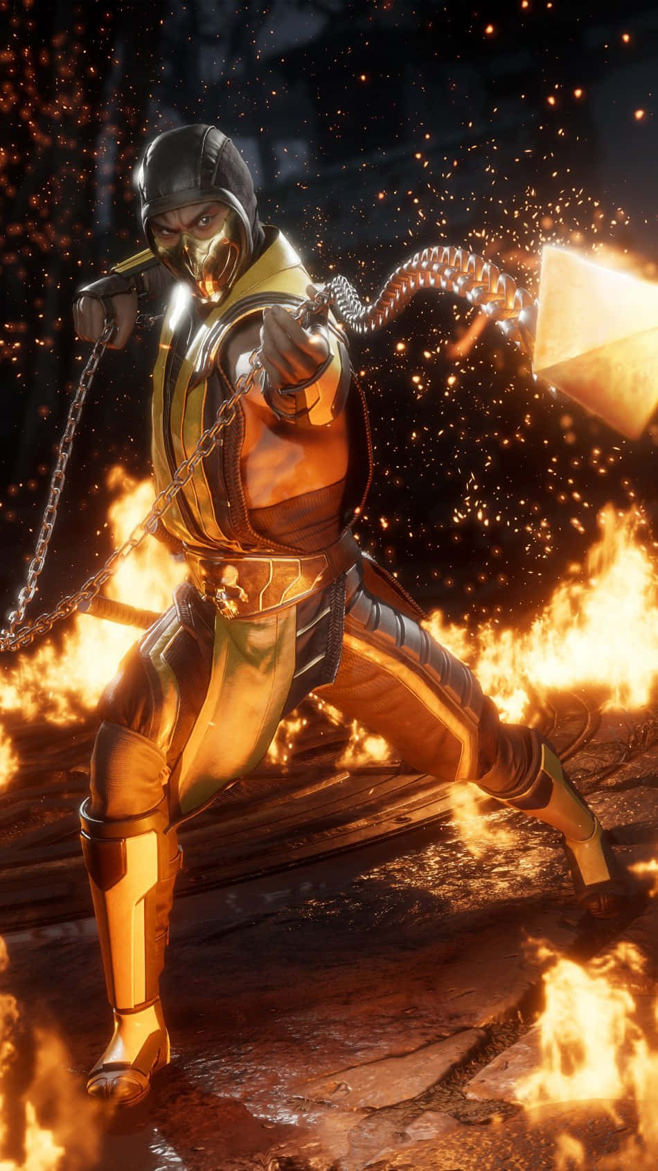 Mortal Kombat, Scorpion, golden armor, HD Phone Wallpaper
