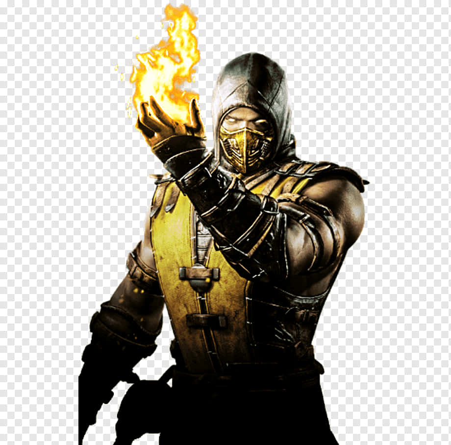 Mortal Kombat Scorpion, masked warrior, dark armor, SD Desktop Wallpaper