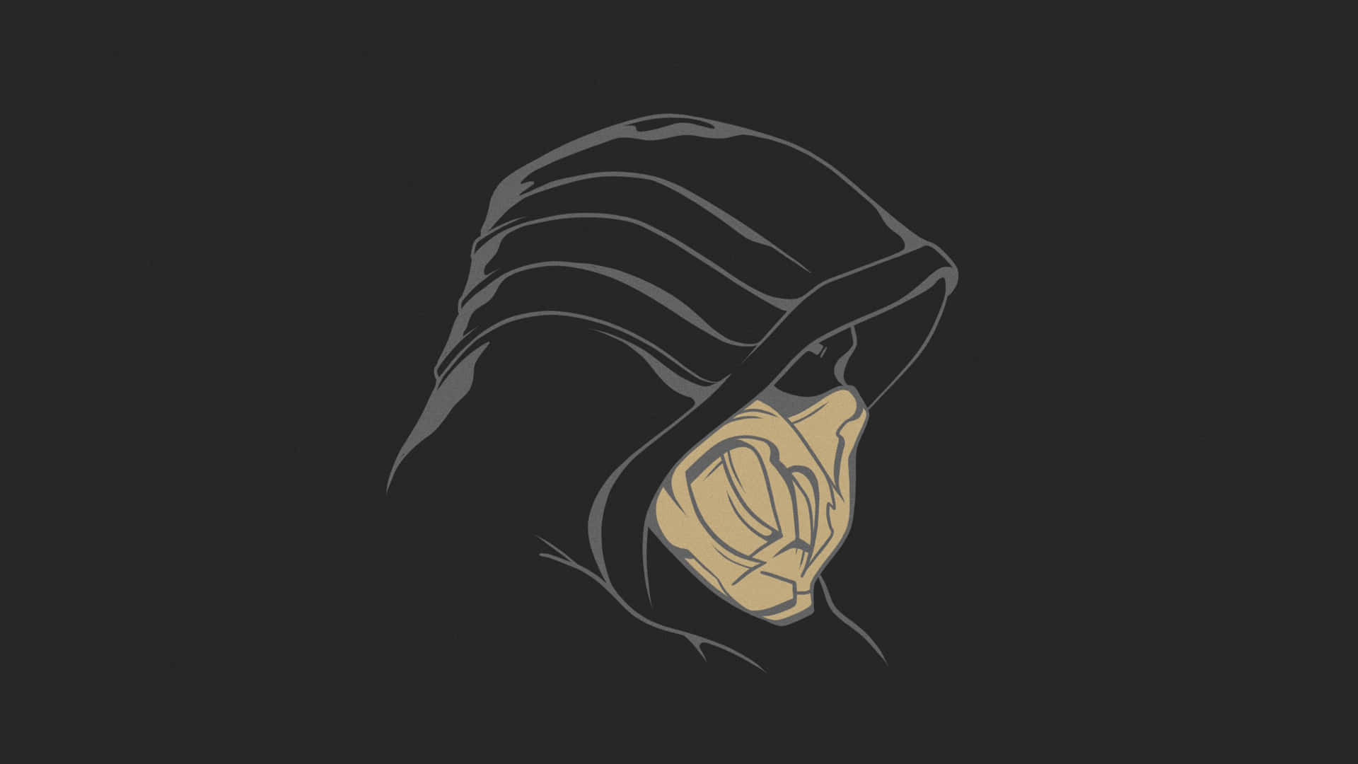 Mortal Kombat Scorpion, hooded figure, tan mask, Full HD Desktop Wallpaper
