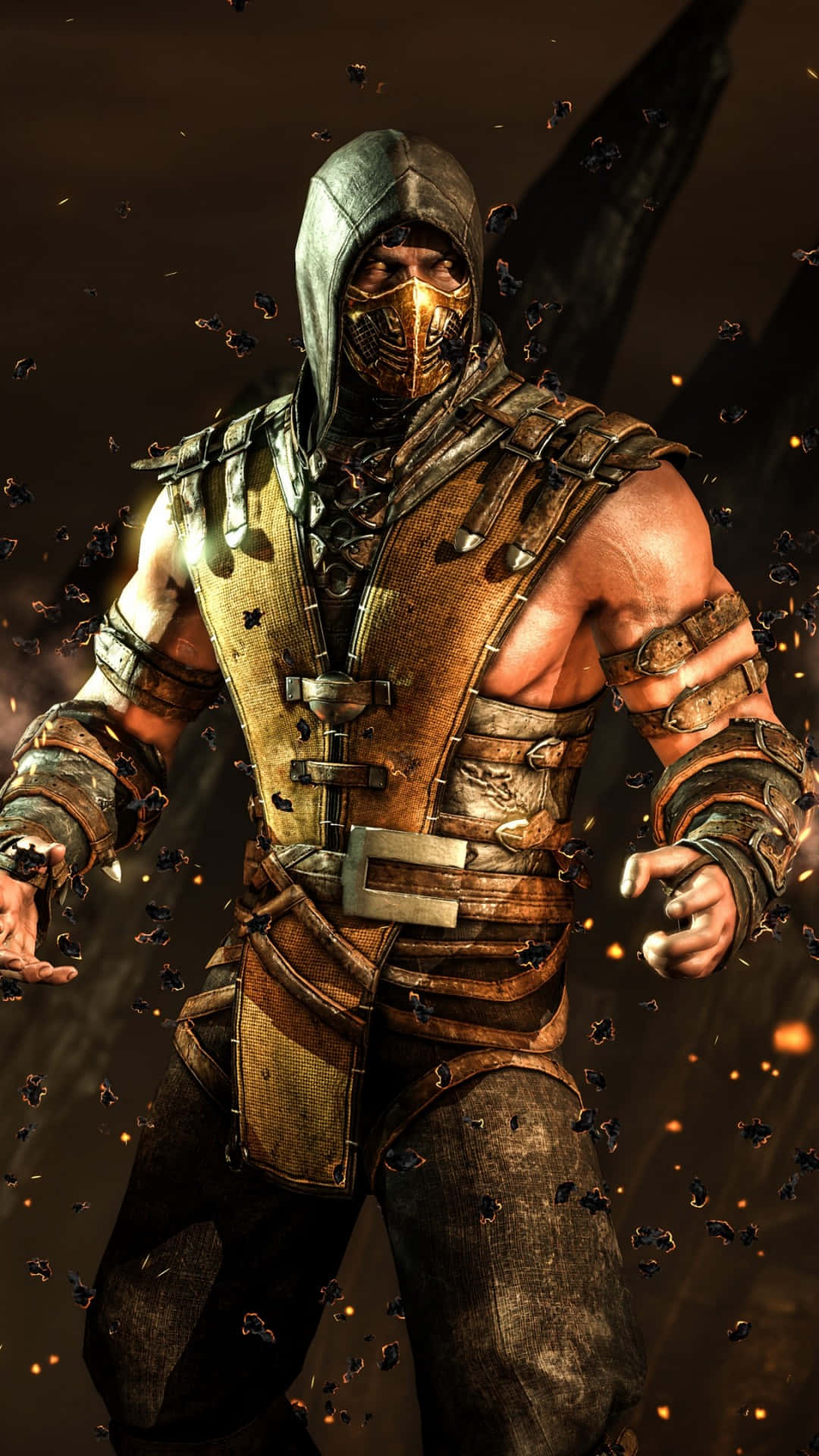 Mortal Kombat Scorpion, Scorpion, tattered armor, Full HD Phone Wallpaper